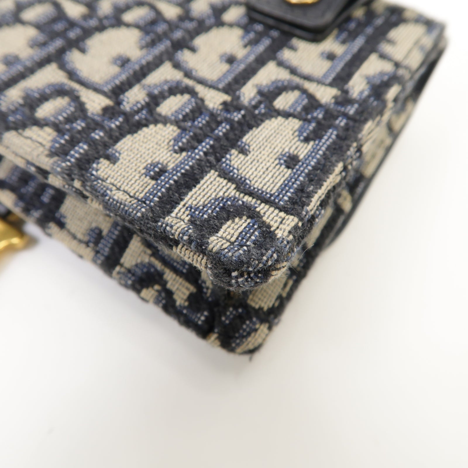 Dior 帆布Oblique Saddle Belt Bag金扣腰包藍色