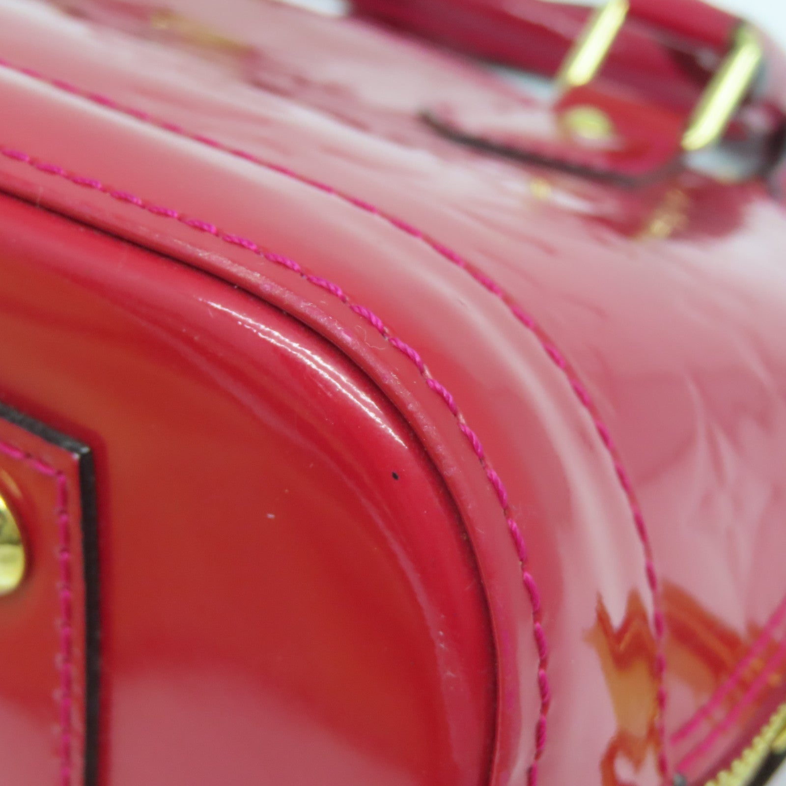 LOUIS VUITTON 【激減優惠】Monogram Vernis Alma BB金扣手挽肩背兩用袋紅色