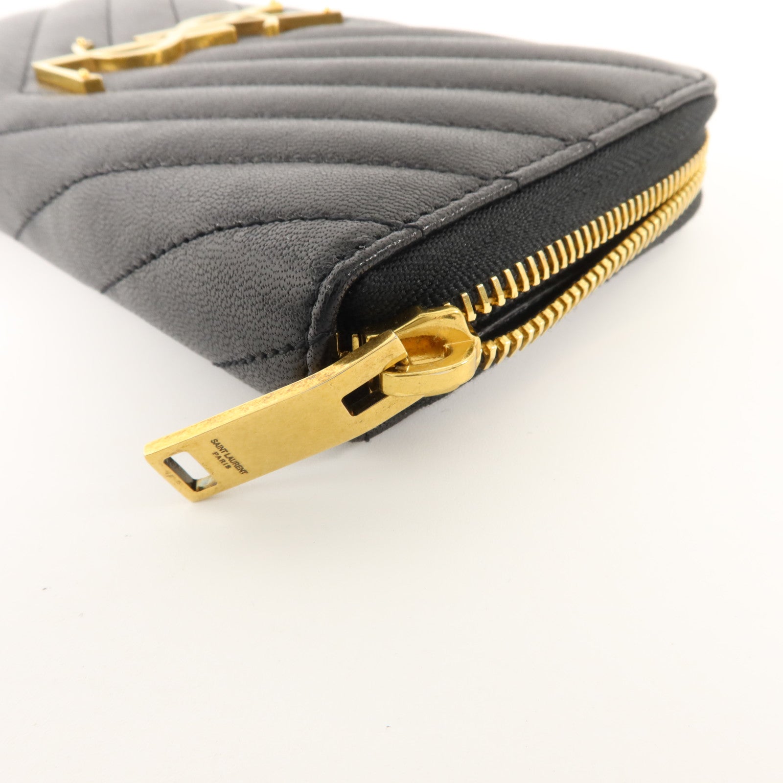 YVES SAINT LAURENT 牛皮皮革Cassandre Matelasse Long Wallet金扣長錢包