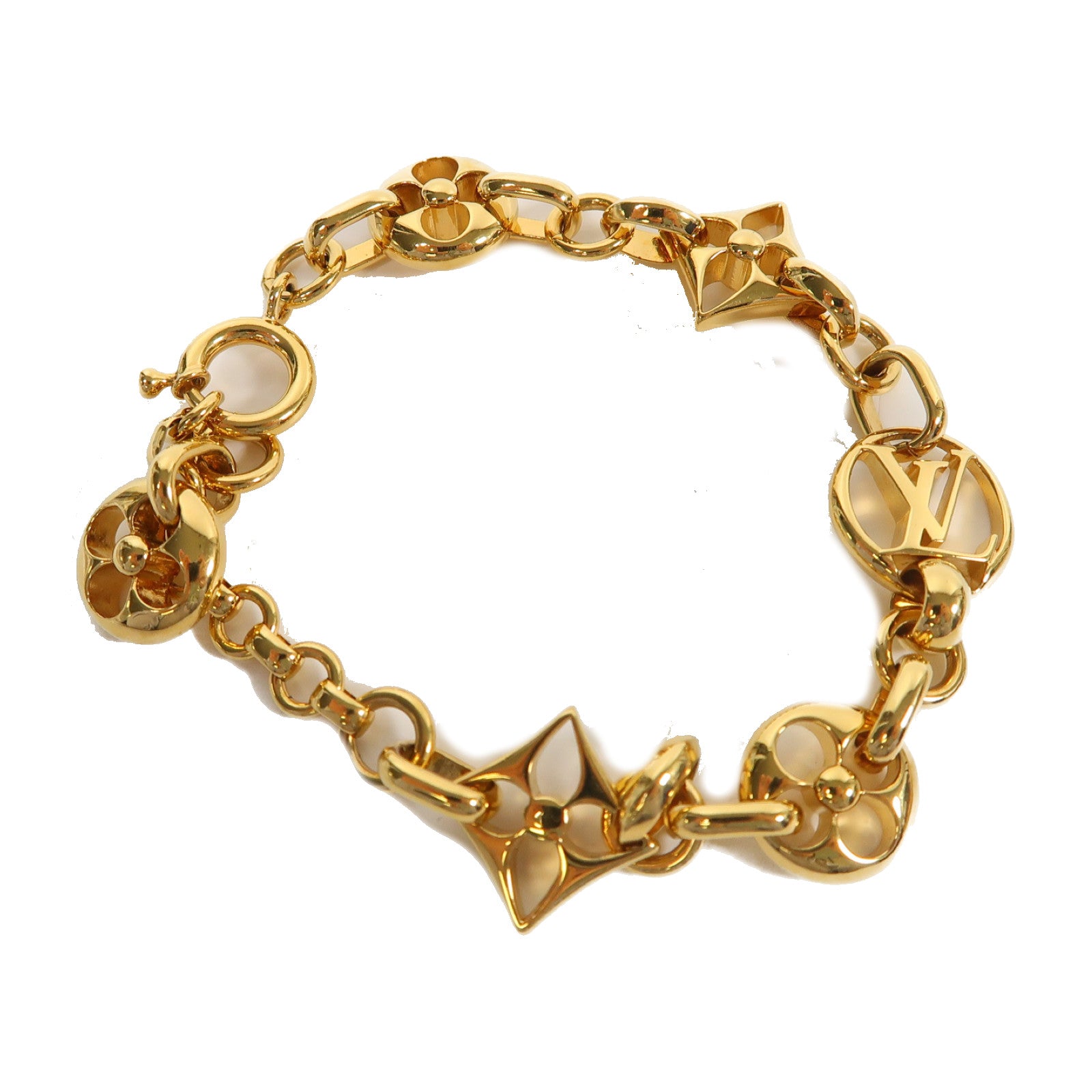 LOUIS VUITTON 金屬Crazy in Lock手鏈金色