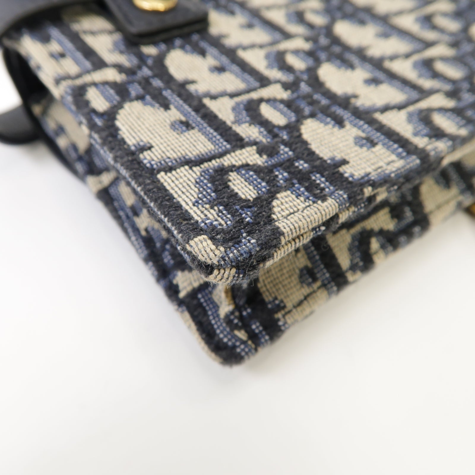 Dior 帆布Oblique Saddle Belt Bag金扣腰包藍色
