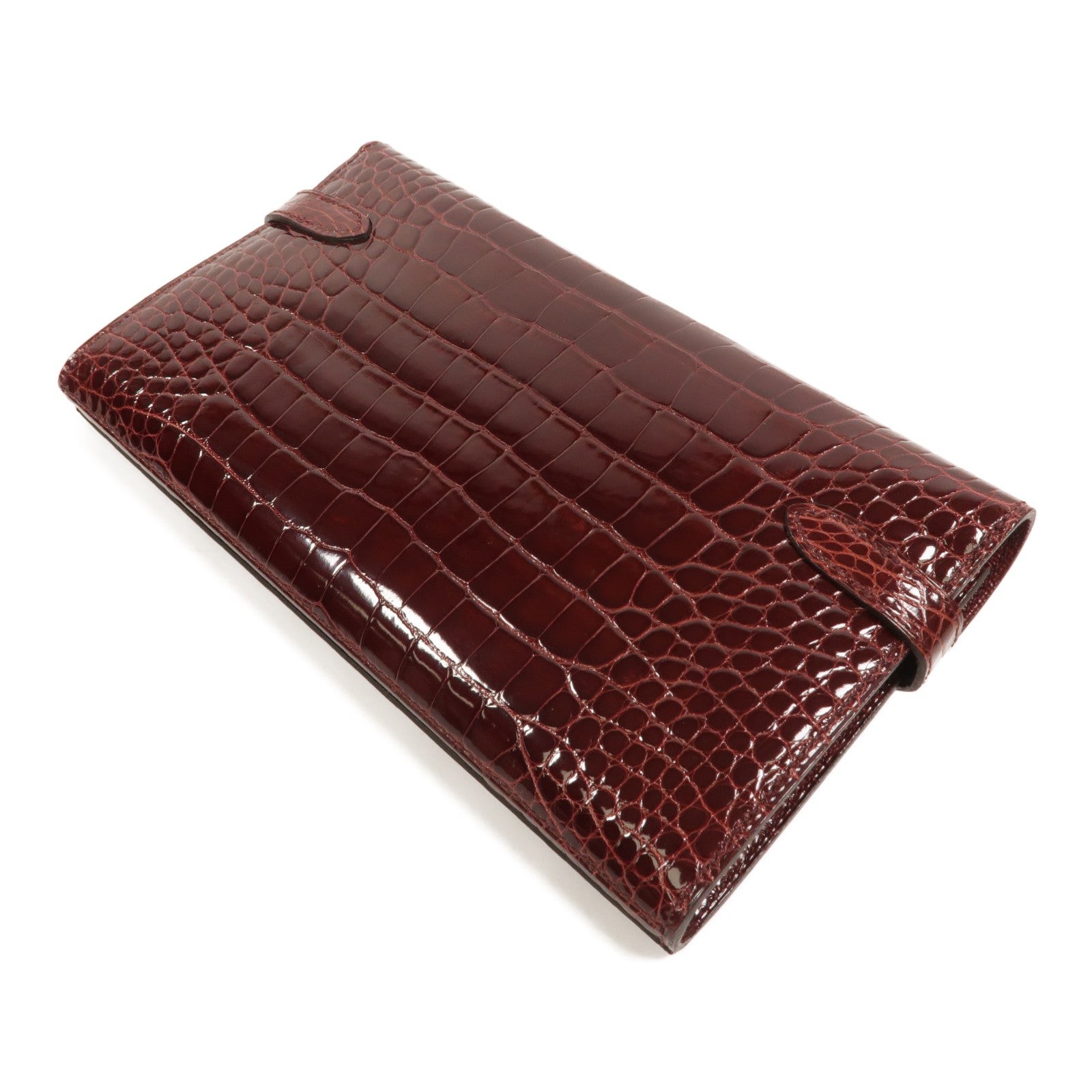 HERMES Alligator皮革Kelly Long Wallet長錢包Bourgogne