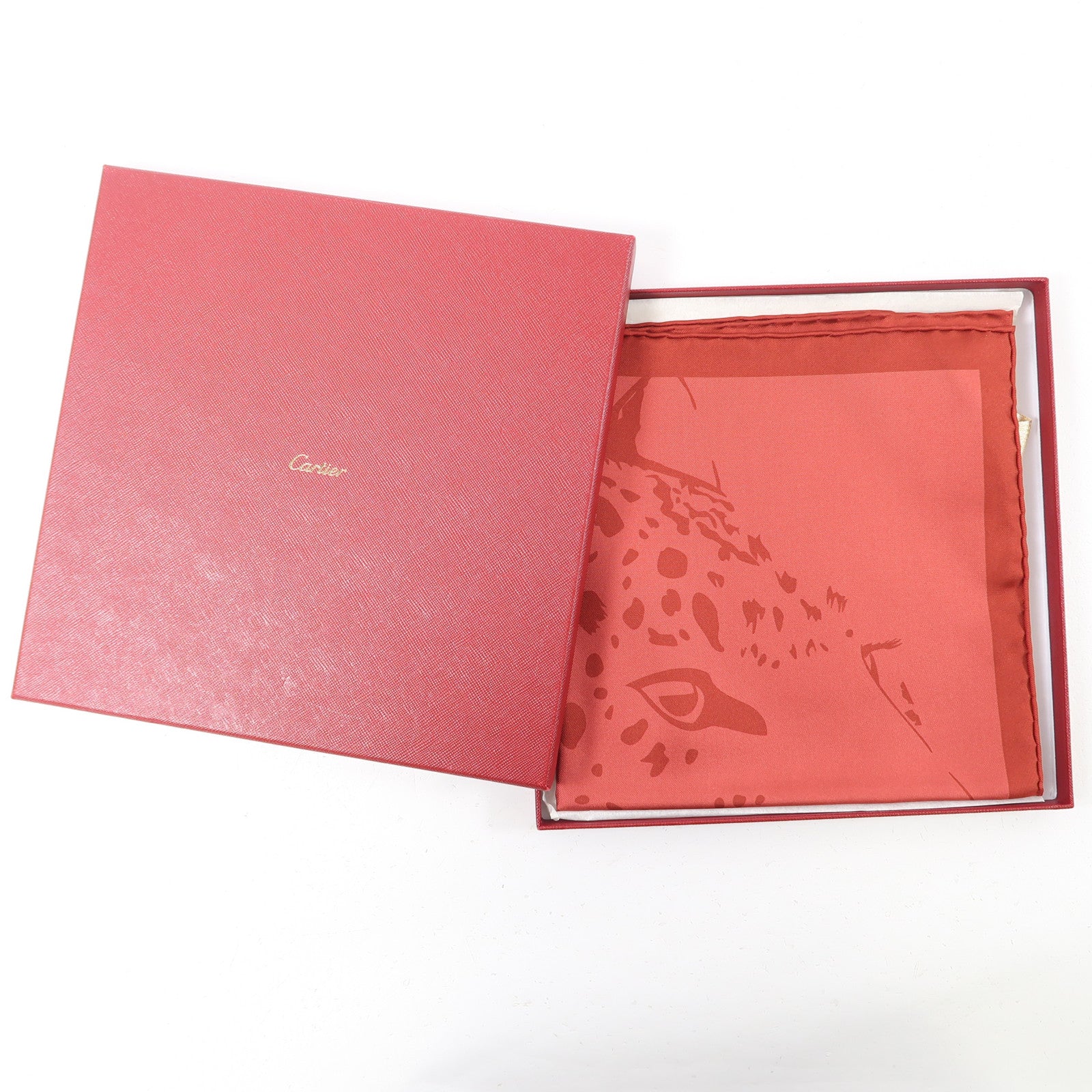 CARTIER 絲質Scarf絲巾紅色