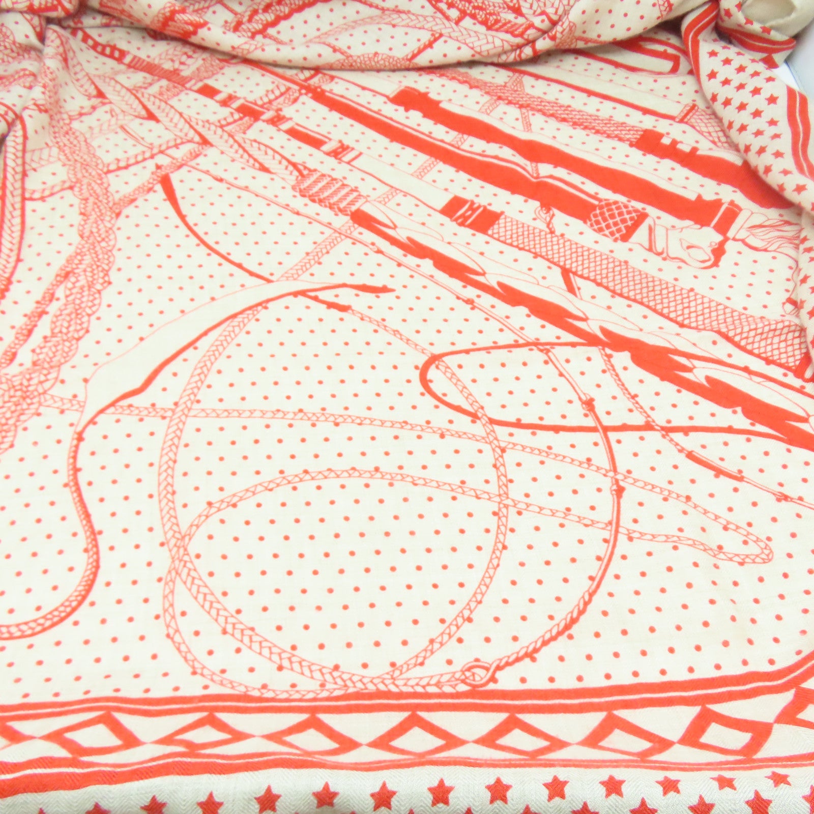 HERMES 羊絨/絲質Scarf圍巾橙色
