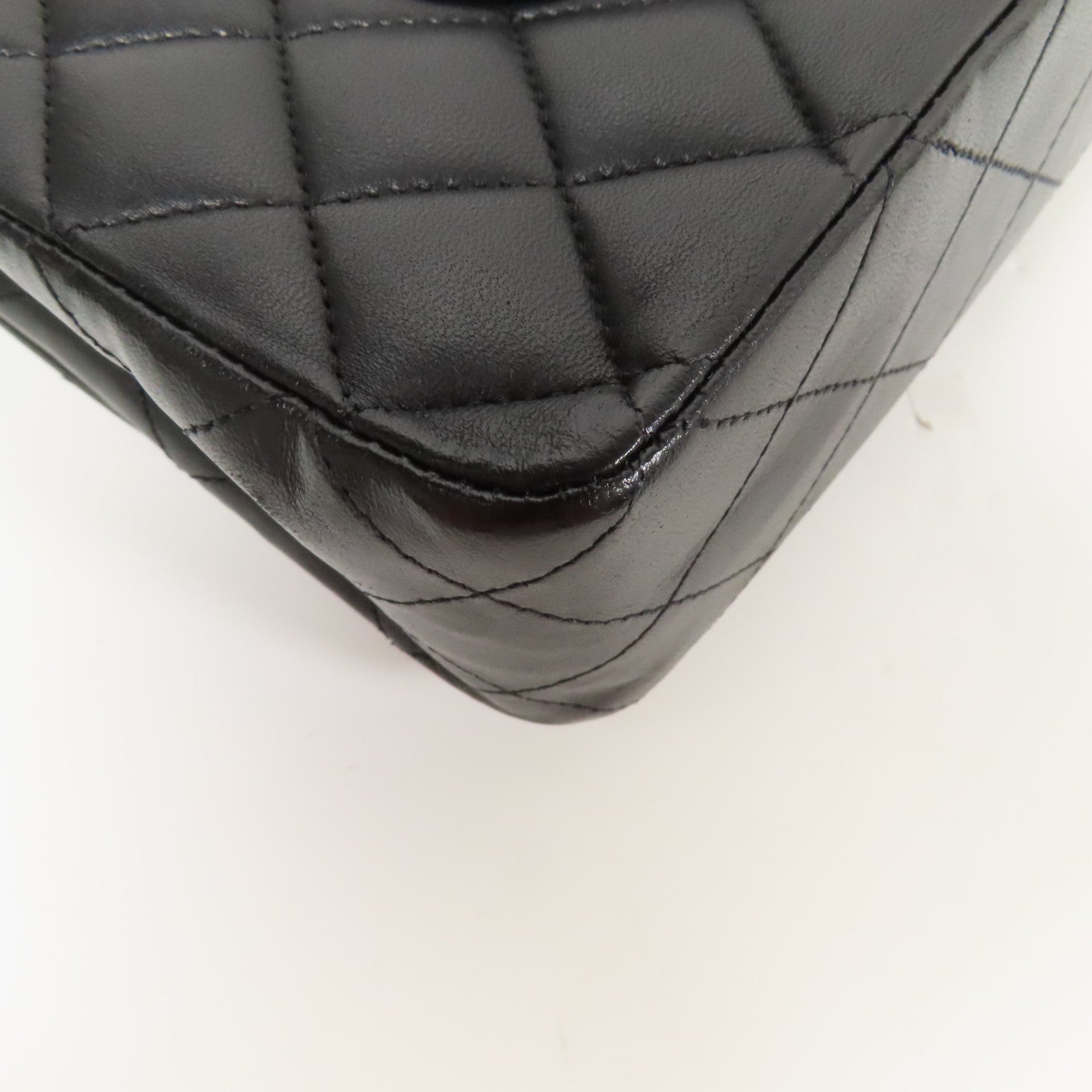 CHANEL CC GHW Classic 25 Chain Shoulder Bag A01112 Lambskin Leather Black