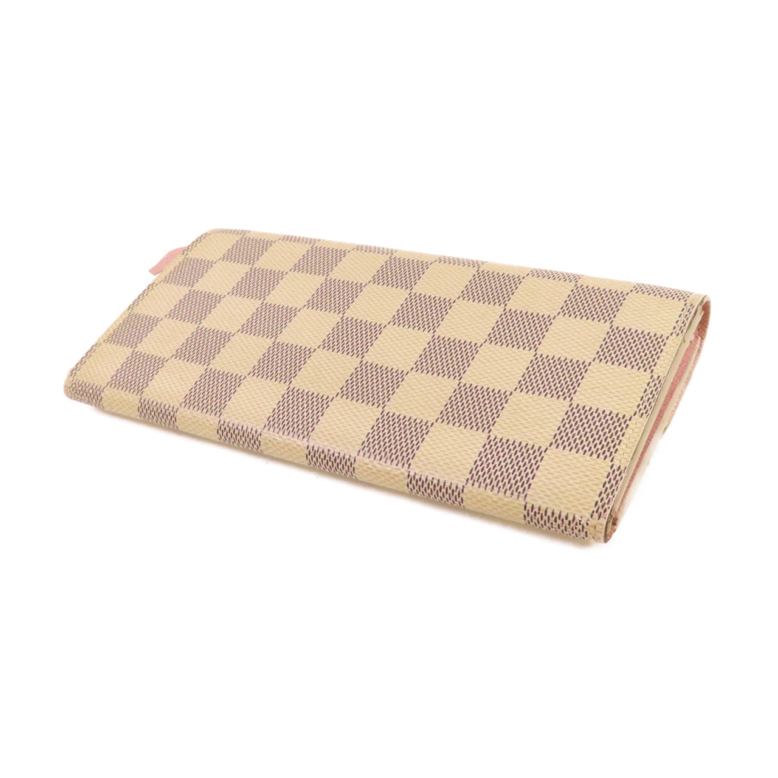 LOUIS VUITTON 【激減優惠】Damier Azur Emilie Long Wallet金扣長錢包米白色/粉紅色