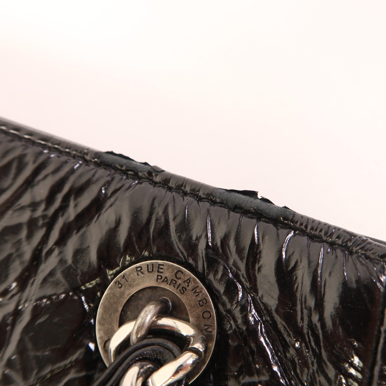 CHANEL 漆皮皮革Coco Mark Chain Tote Bag鏈帶肩背袋