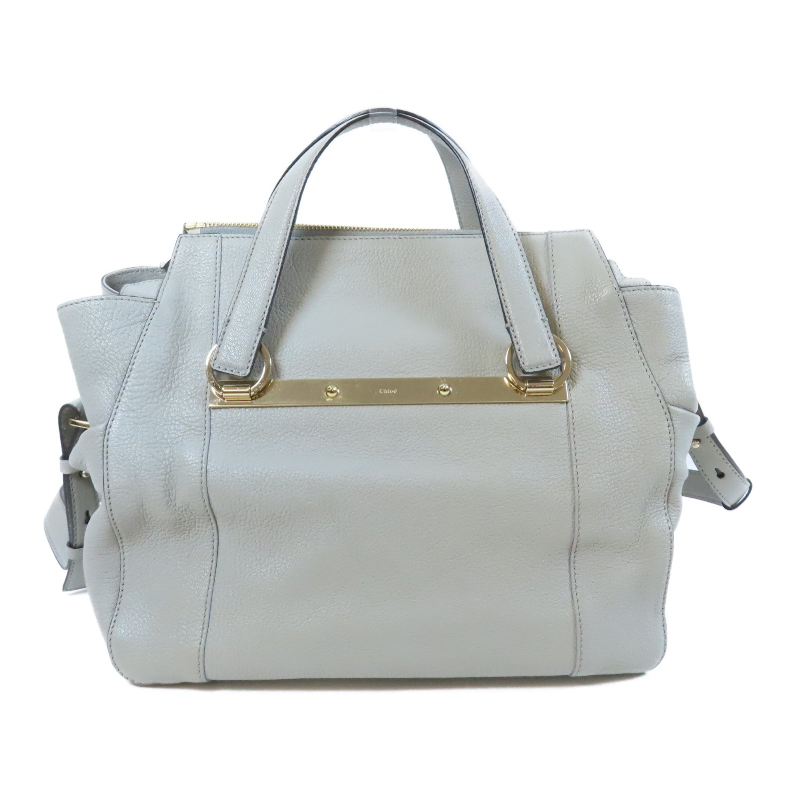 Chloe 【激減優惠】牛皮皮革2 Way Shoulder Bag金扣手挽肩背兩用袋灰色