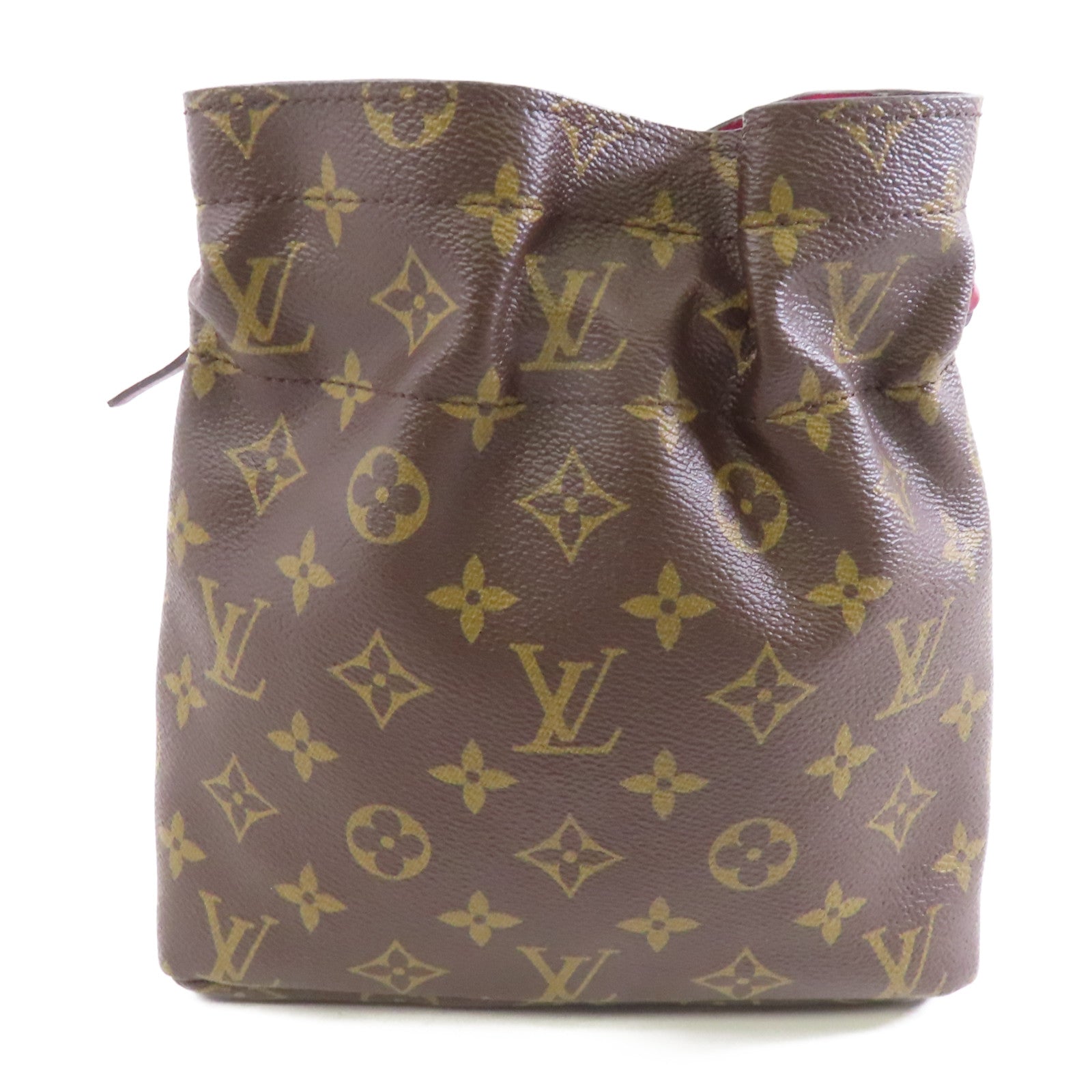 LOUIS VUITTON Monogram Posh Noe Drawstring Pouch金扣手拿包啡色/紫色