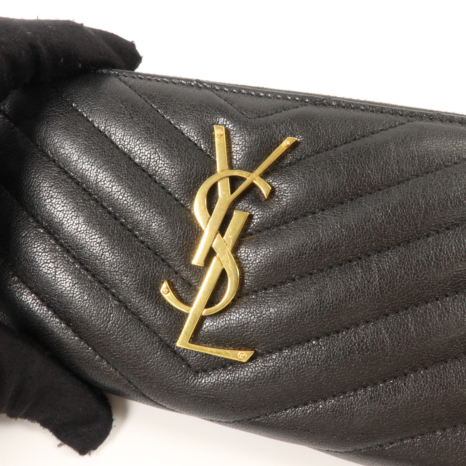 YVES SAINT LAURENT 牛皮皮革Cassandre Matelasse Long Wallet金扣長錢包