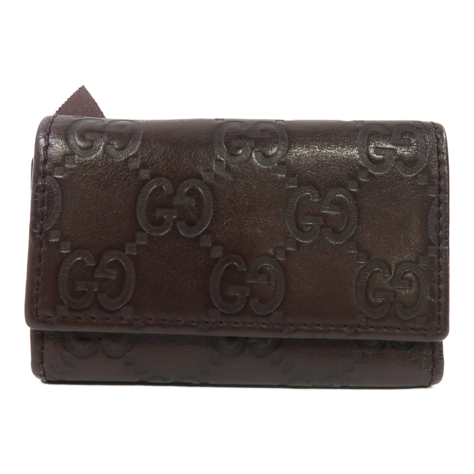 GUCCI 牛皮皮革Key Holder金扣鑰匙套啡色
