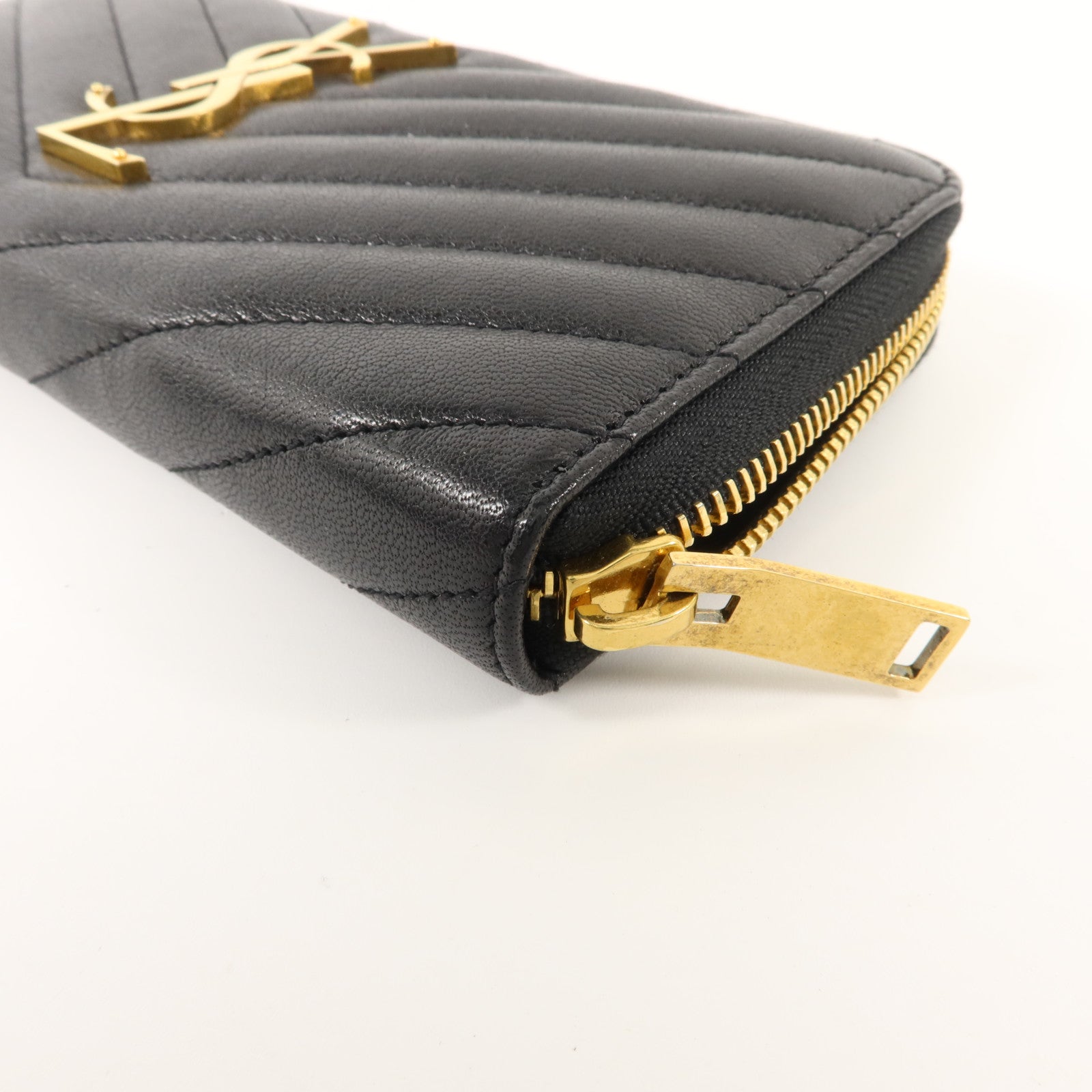 YVES SAINT LAURENT 牛皮皮革Cassandre Matelasse Long Wallet金扣長錢包