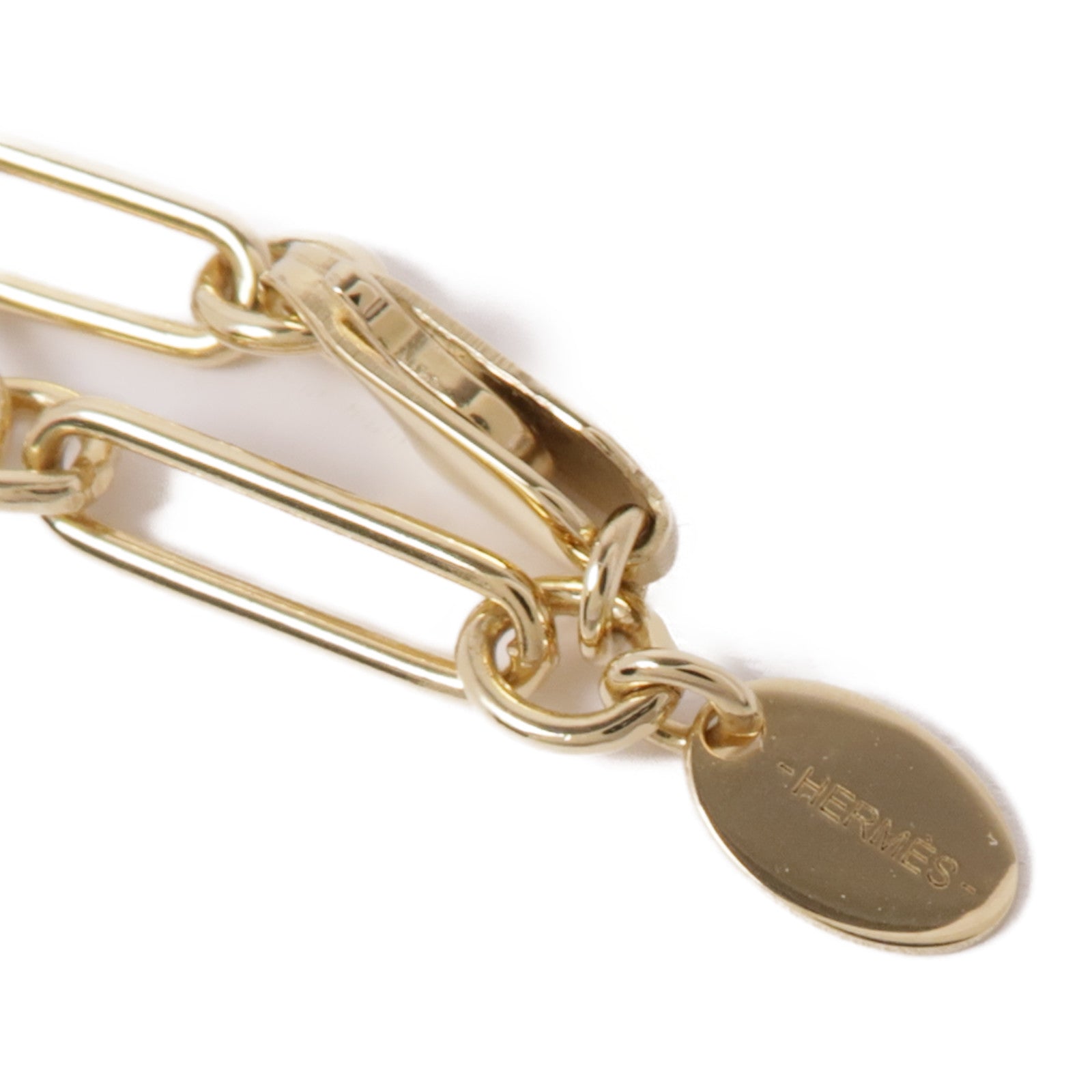 HERMES 金屬Curiosite Long Necklaces項鍊Gold