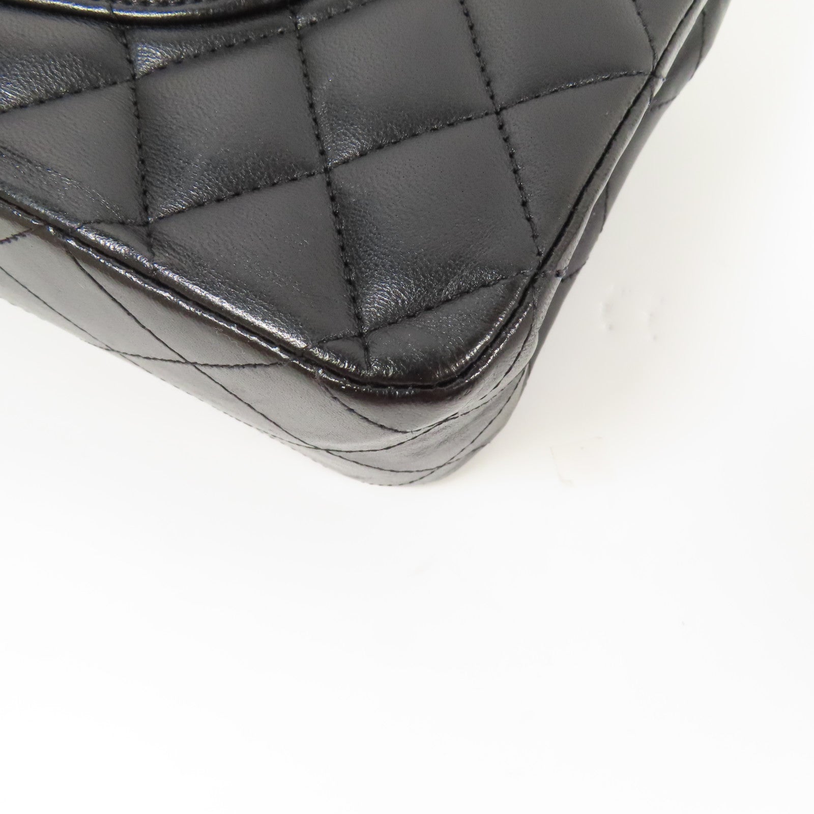 CHANEL CC GHW Classic 25 Chain Shoulder Bag A01112 Lambskin Leather Black