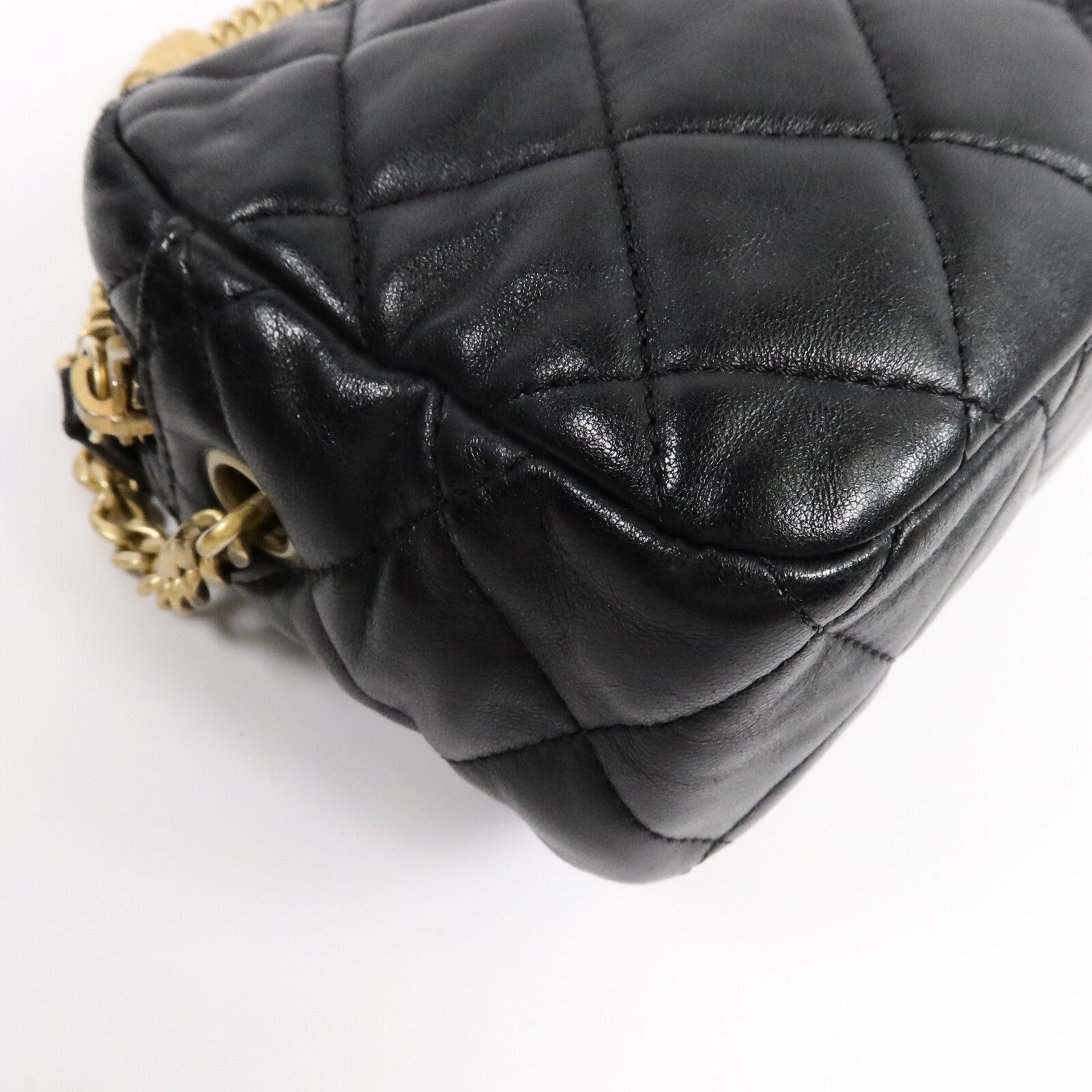 CHANEL 牛皮皮革Carmea Bag Gold Ball鏈帶肩背袋