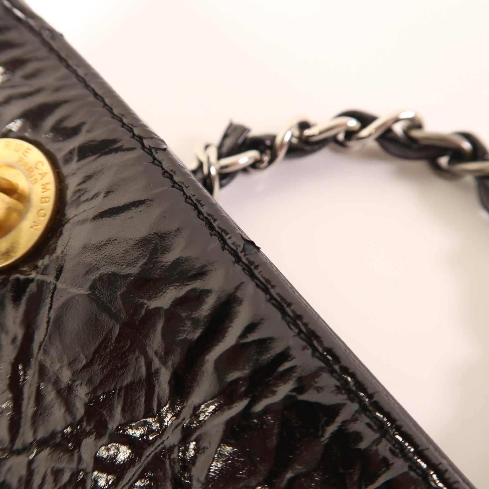 CHANEL 漆皮皮革Coco Mark Chain Tote Bag鏈帶肩背袋