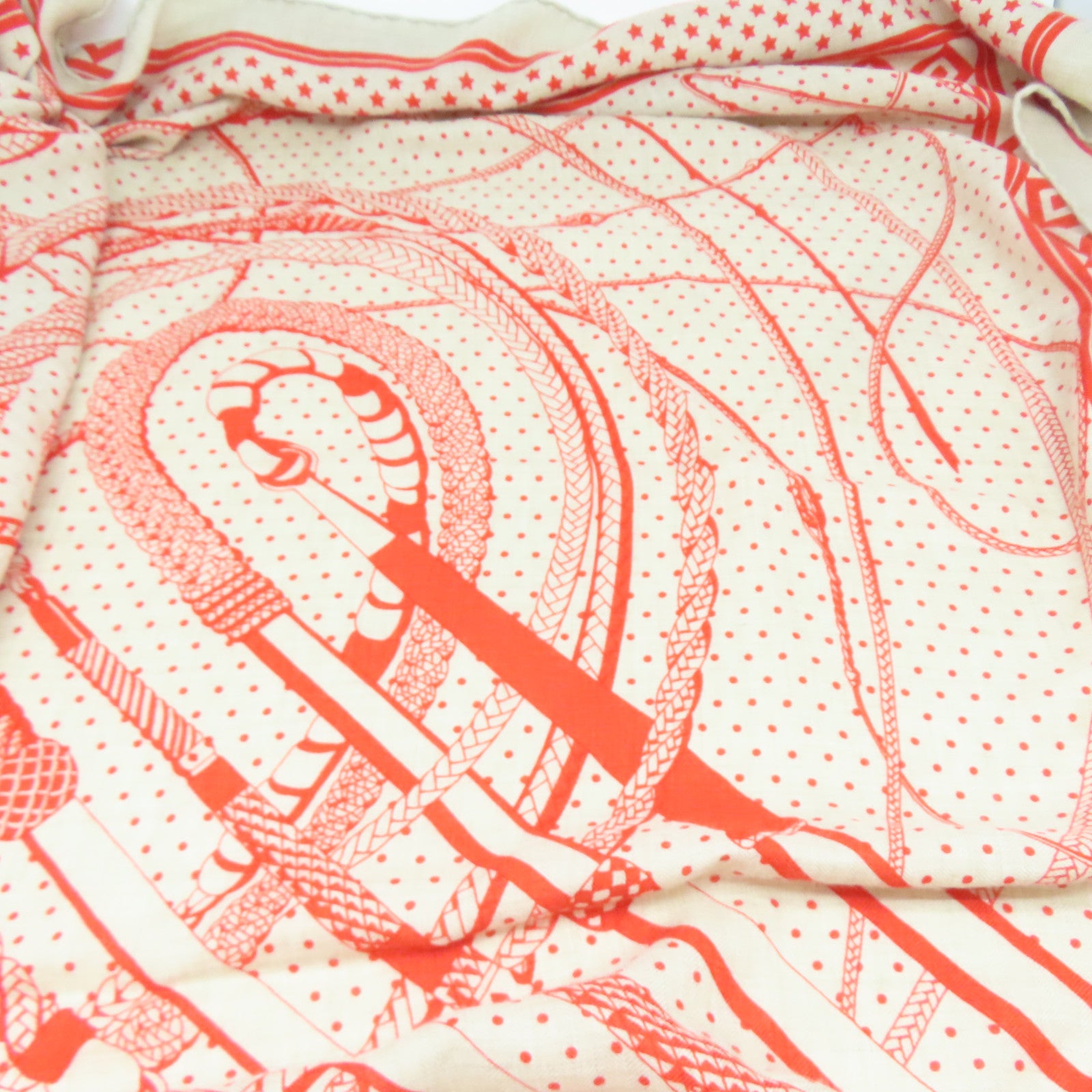 HERMES 羊絨/絲質Scarf圍巾橙色