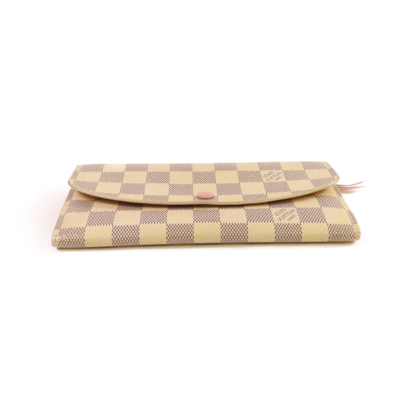 LOUIS VUITTON 【激減優惠】Damier Azur Emilie Long Wallet金扣長錢包米白色/粉紅色