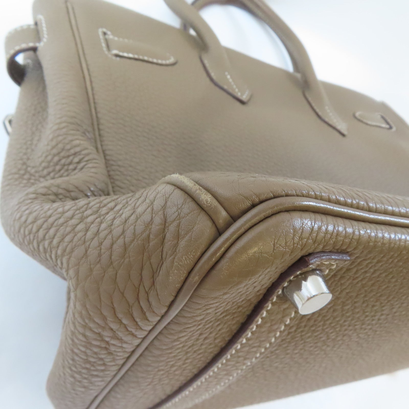 HERMES Togo皮革Birkin 30銀扣手挽袋啡色