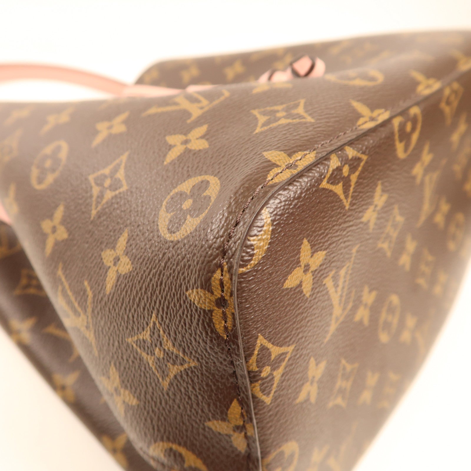 LOUIS VUITTON Monogram Neo Noe金扣手挽肩背兩用袋棕色/粉紅色