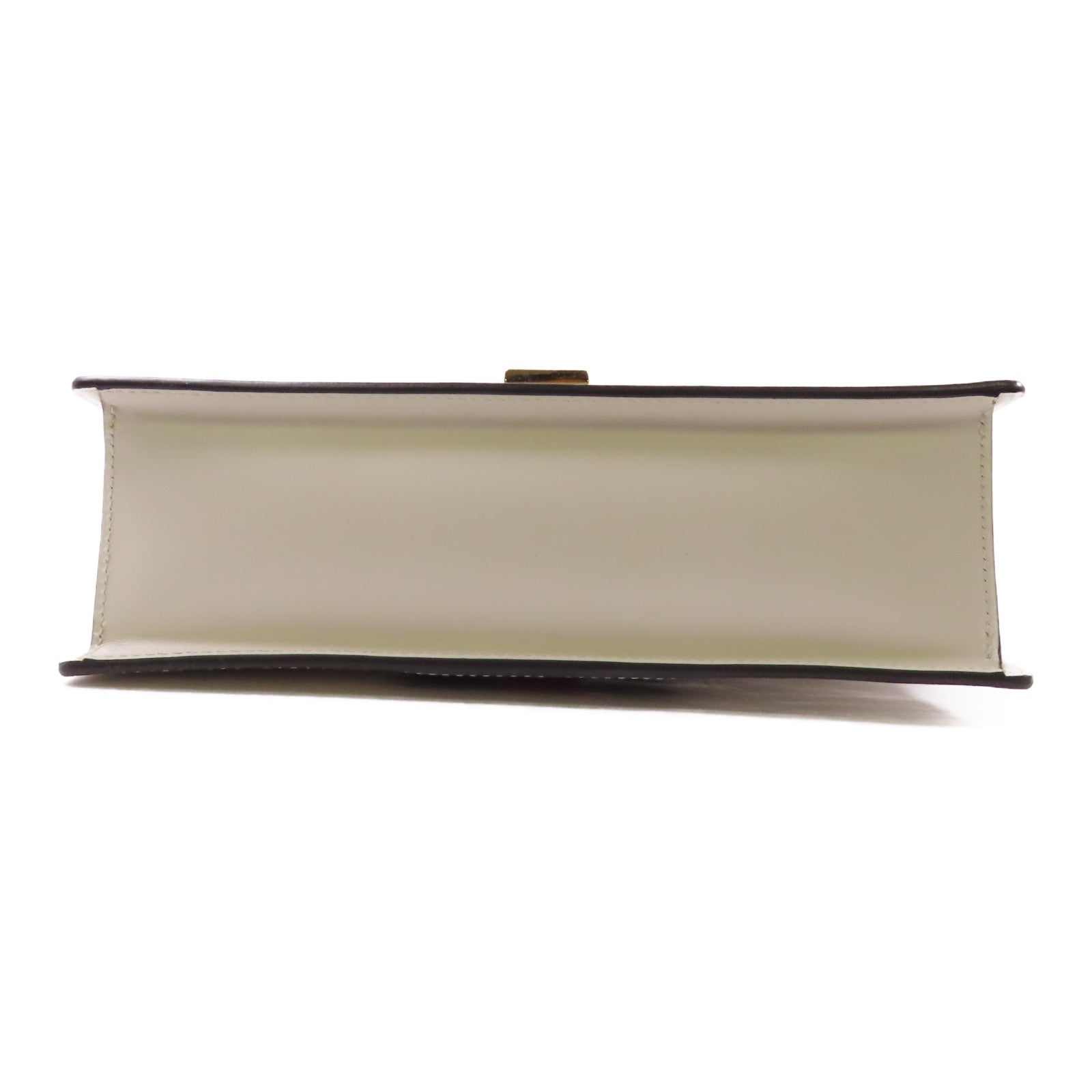 GUCCI GG GHW Sylvia Shoulder Bag Calfskin Leather White