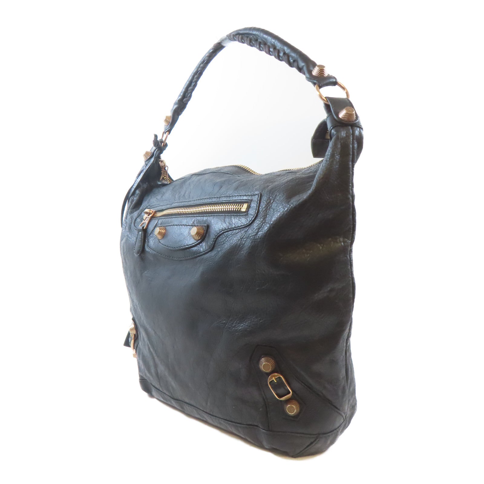 BALENCIAGA 牛皮皮革Giant Day Bag肩背袋黑色