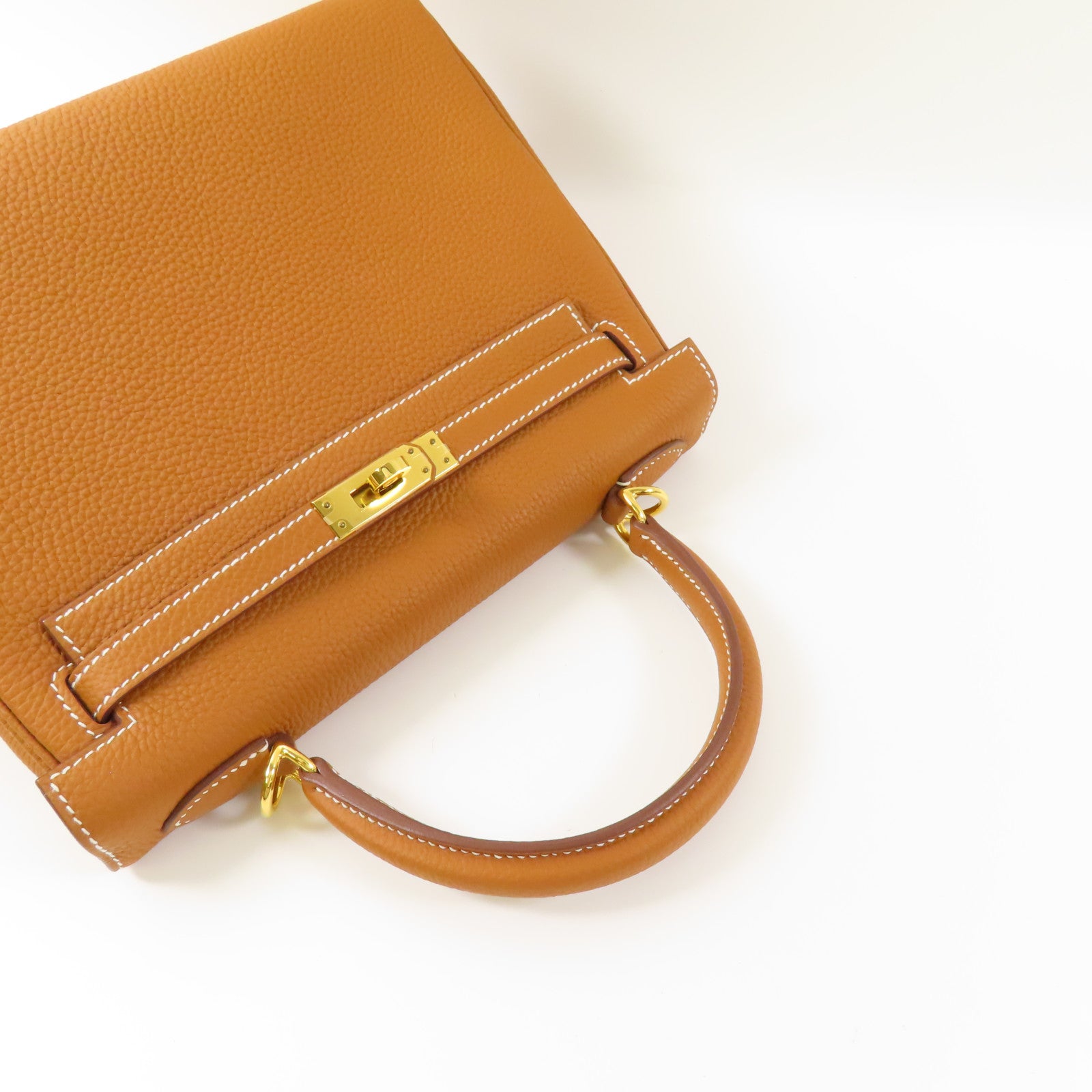 HERMES 【激減優惠】Togo皮革Kelly 25金扣手挽肩背兩用袋Gold