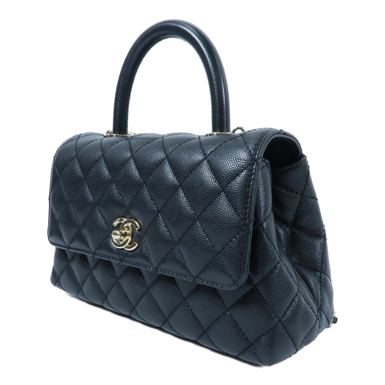CHANEL 牛皮皮革Coco Handle Small鏈帶手挽肩背兩用袋