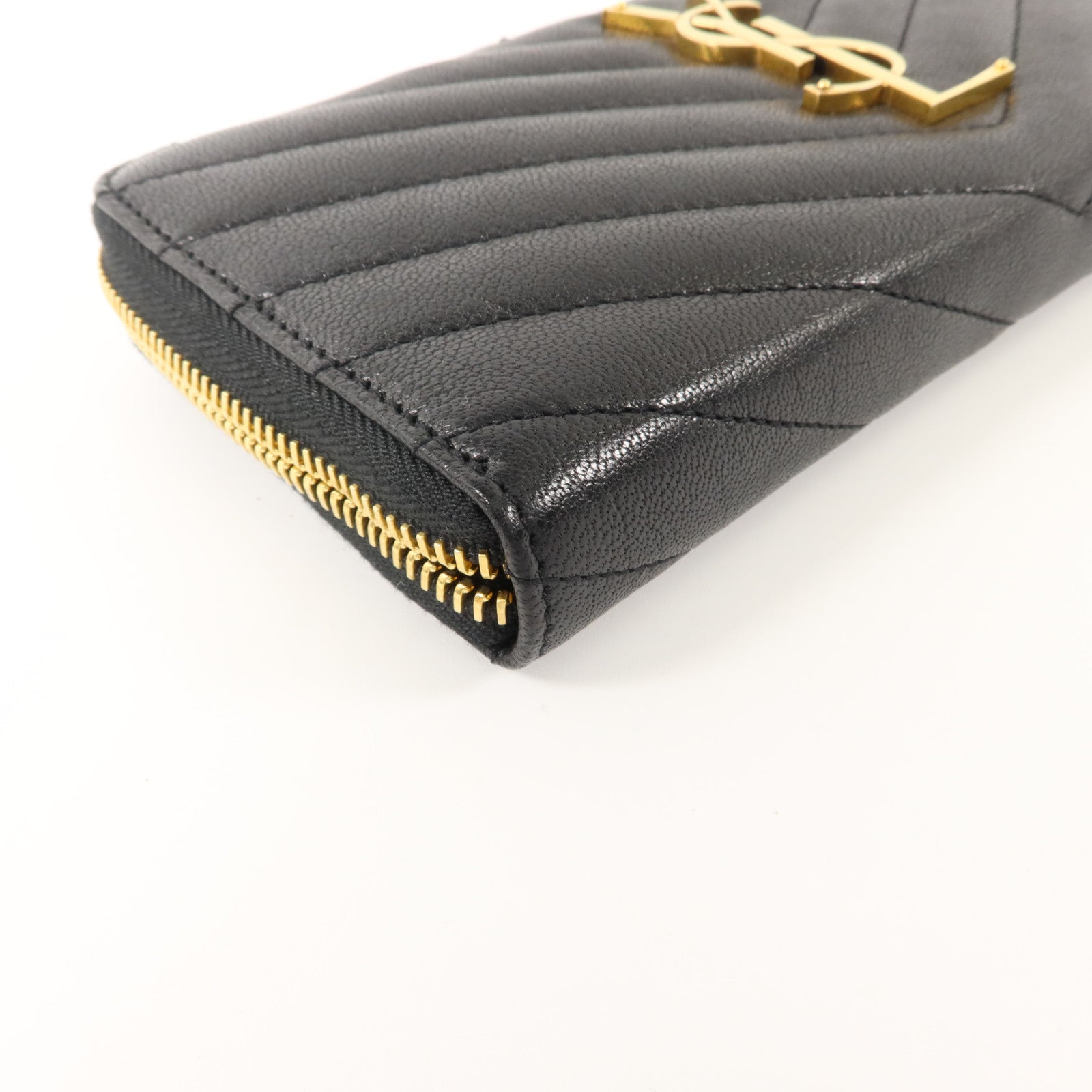 YVES SAINT LAURENT 牛皮皮革Cassandre Matelasse Long Wallet金扣長錢包