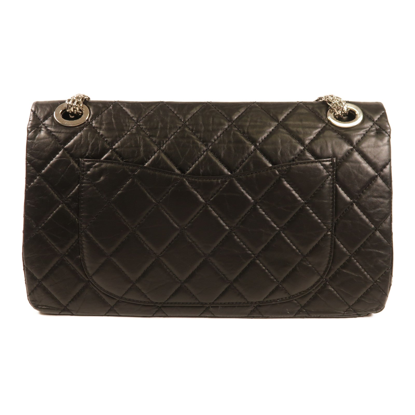 CHANEL 牛皮皮革2.55 Maxi銀扣肩背袋
