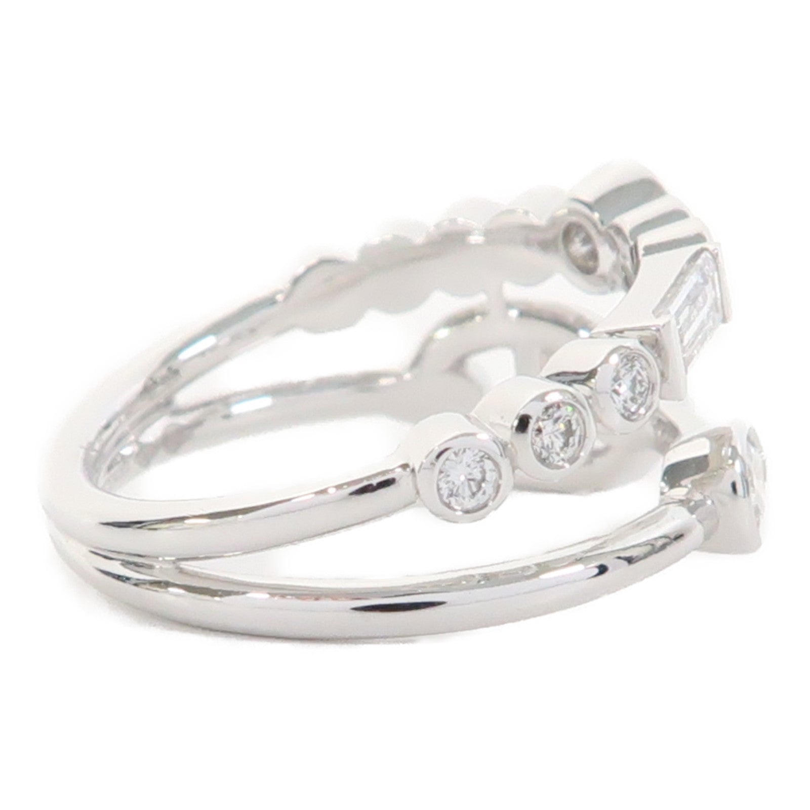 HERMES 【激減優惠】18K白金Chaine d'Ancre Chaos Fancy Ring 0.56ct鑽石戒指#51/US#5.75