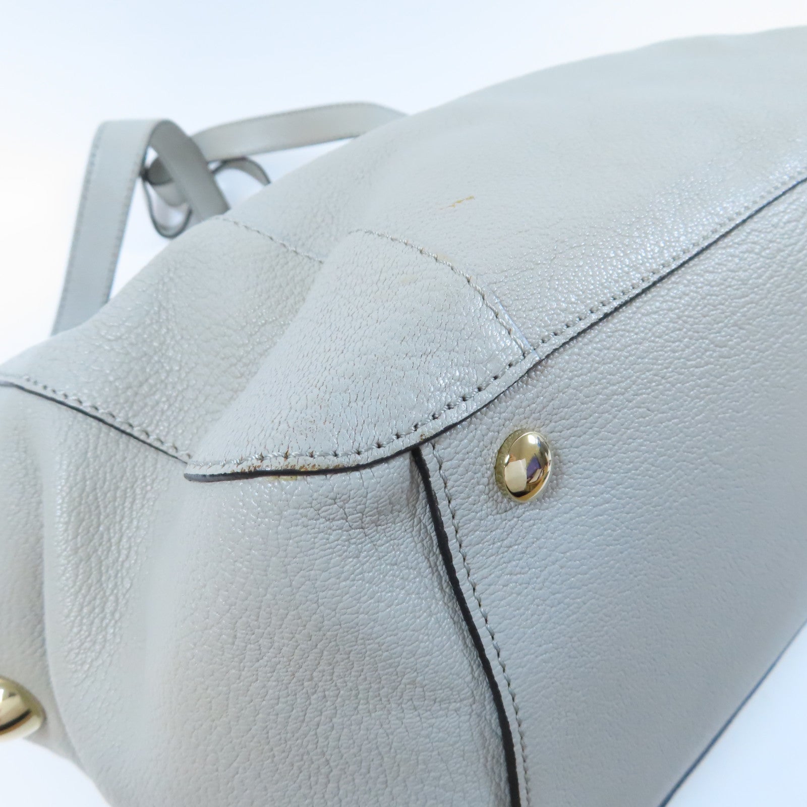 Chloe 【激減優惠】牛皮皮革2 Way Shoulder Bag金扣手挽肩背兩用袋灰色