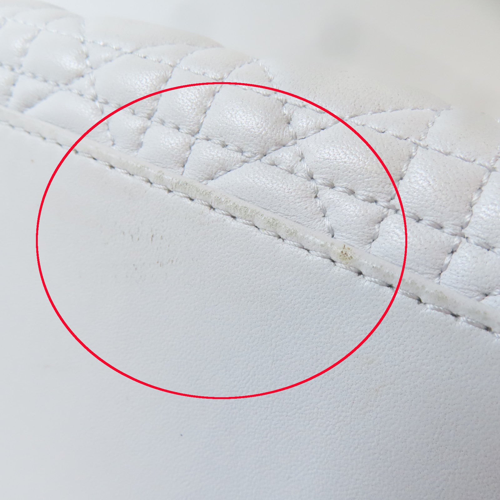 Dior 牛皮皮革Shoulder Bag銀扣鏈帶肩背袋白色
