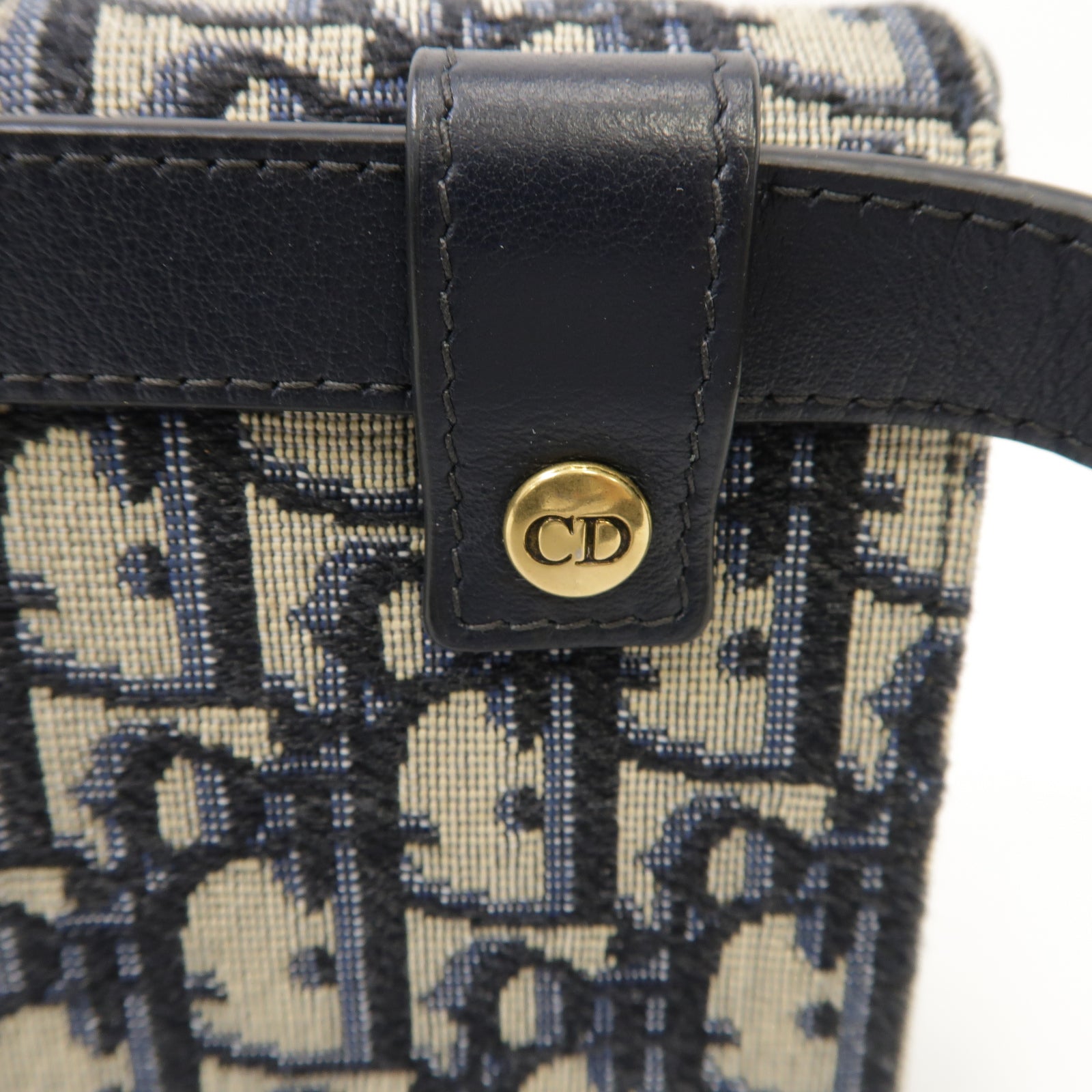 Dior 帆布Oblique Saddle Belt Bag金扣腰包藍色