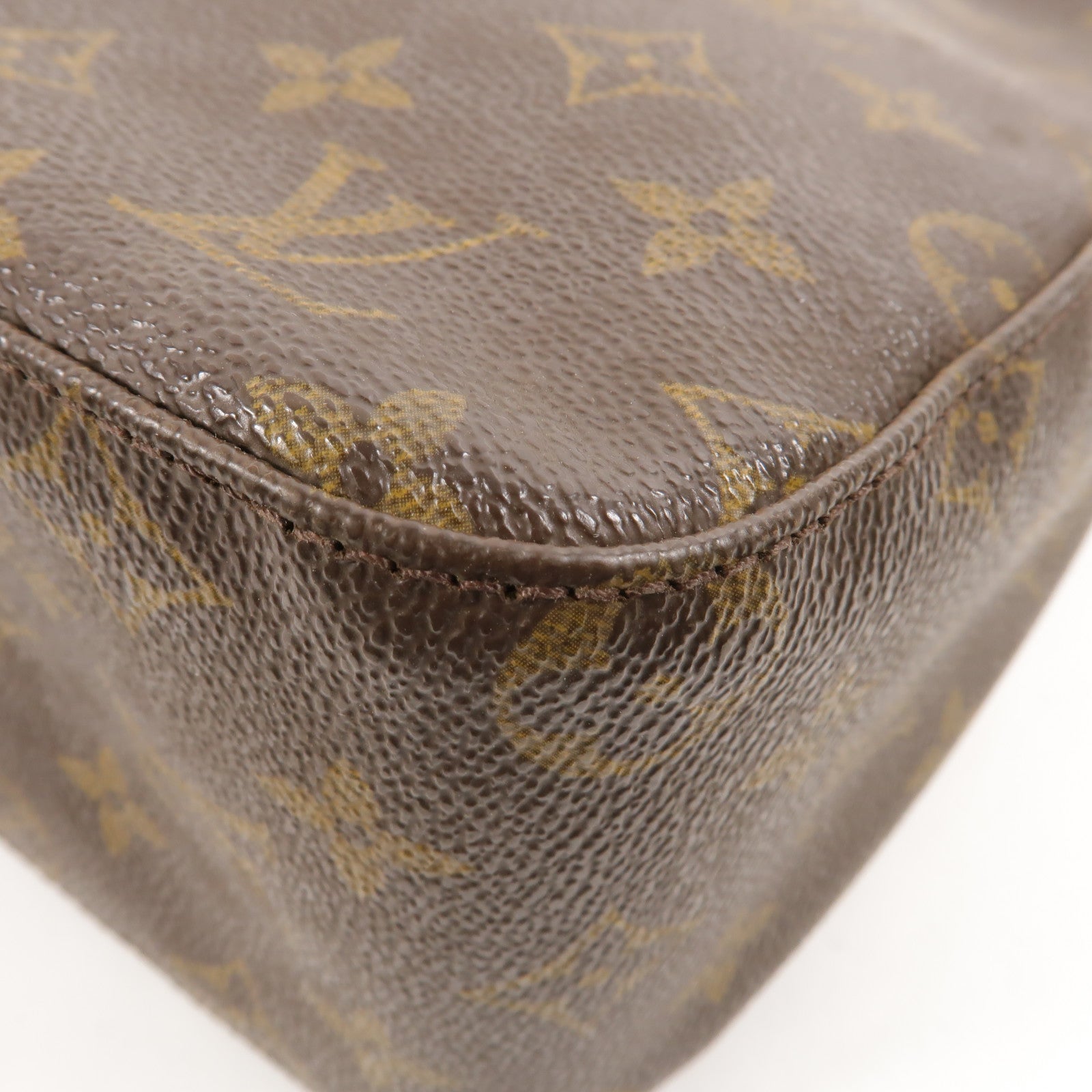 LOUIS VUITTON Monogram Looping MM金扣肩背袋棕色