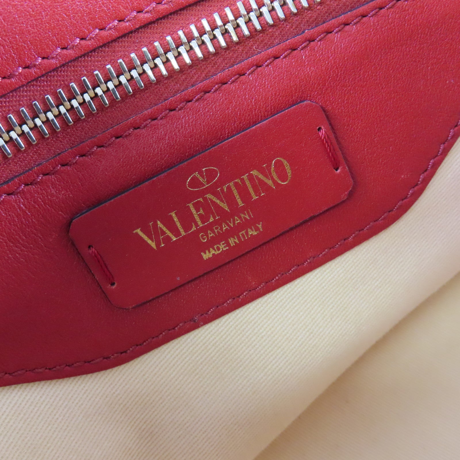 Valentino 牛皮皮革Rockstud 2Way Shoulder Bag金扣手挽肩背兩用袋紅色