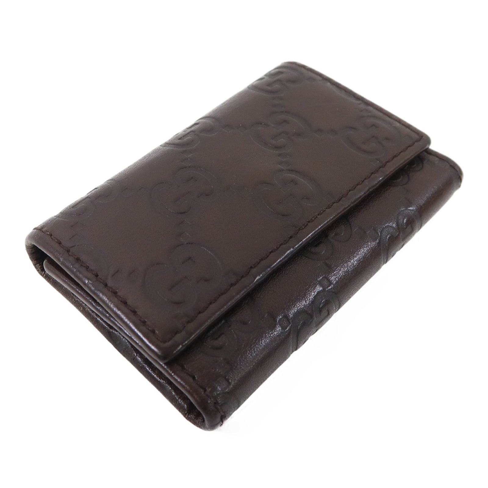 GUCCI 牛皮皮革Key Holder金扣鑰匙套啡色