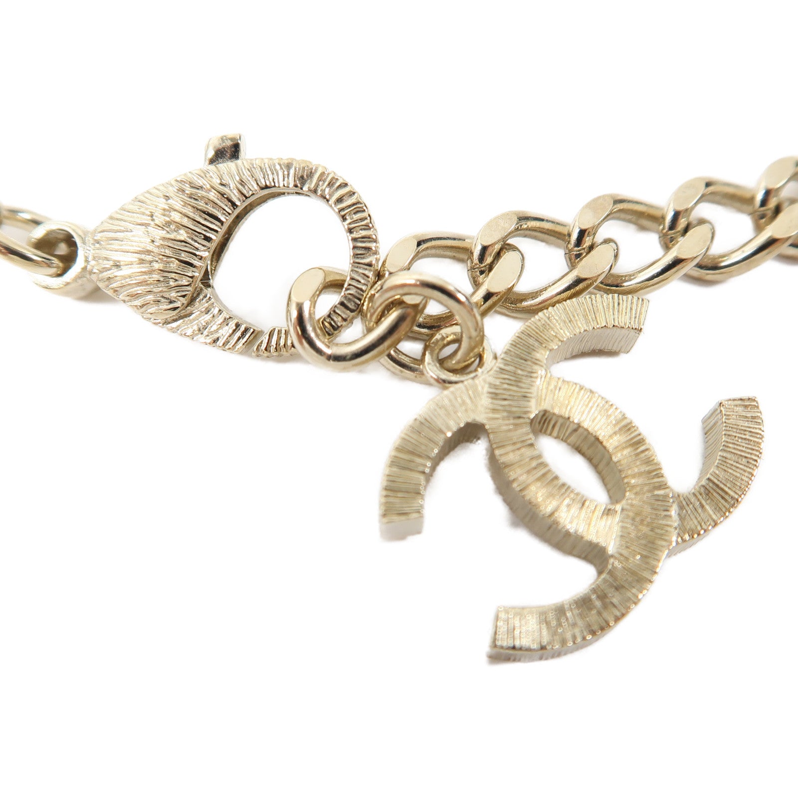 CHANEL 金屬/PVC Necklace項鍊金色/白色