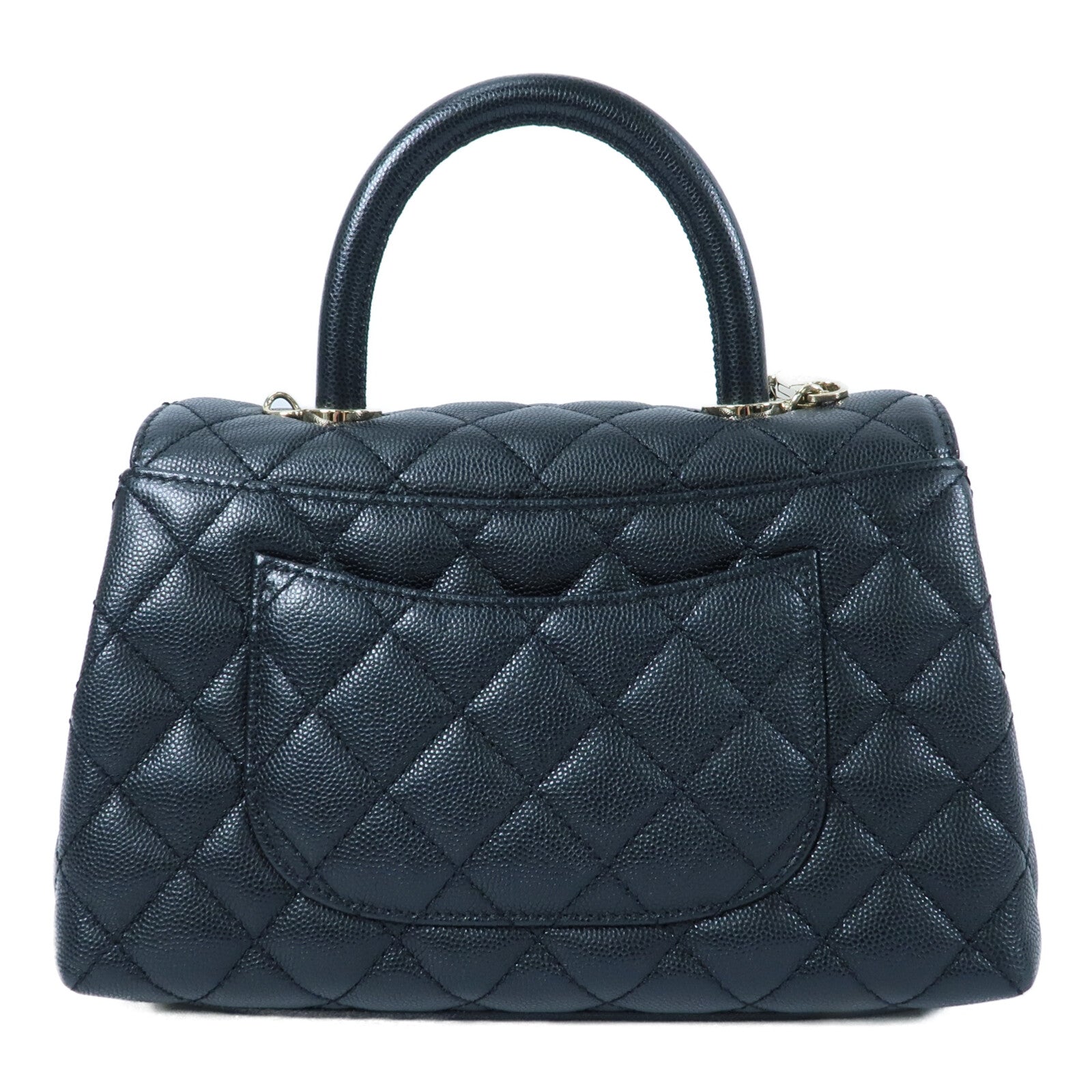 CHANEL 牛皮皮革Coco Handle Small鏈帶手挽肩背兩用袋