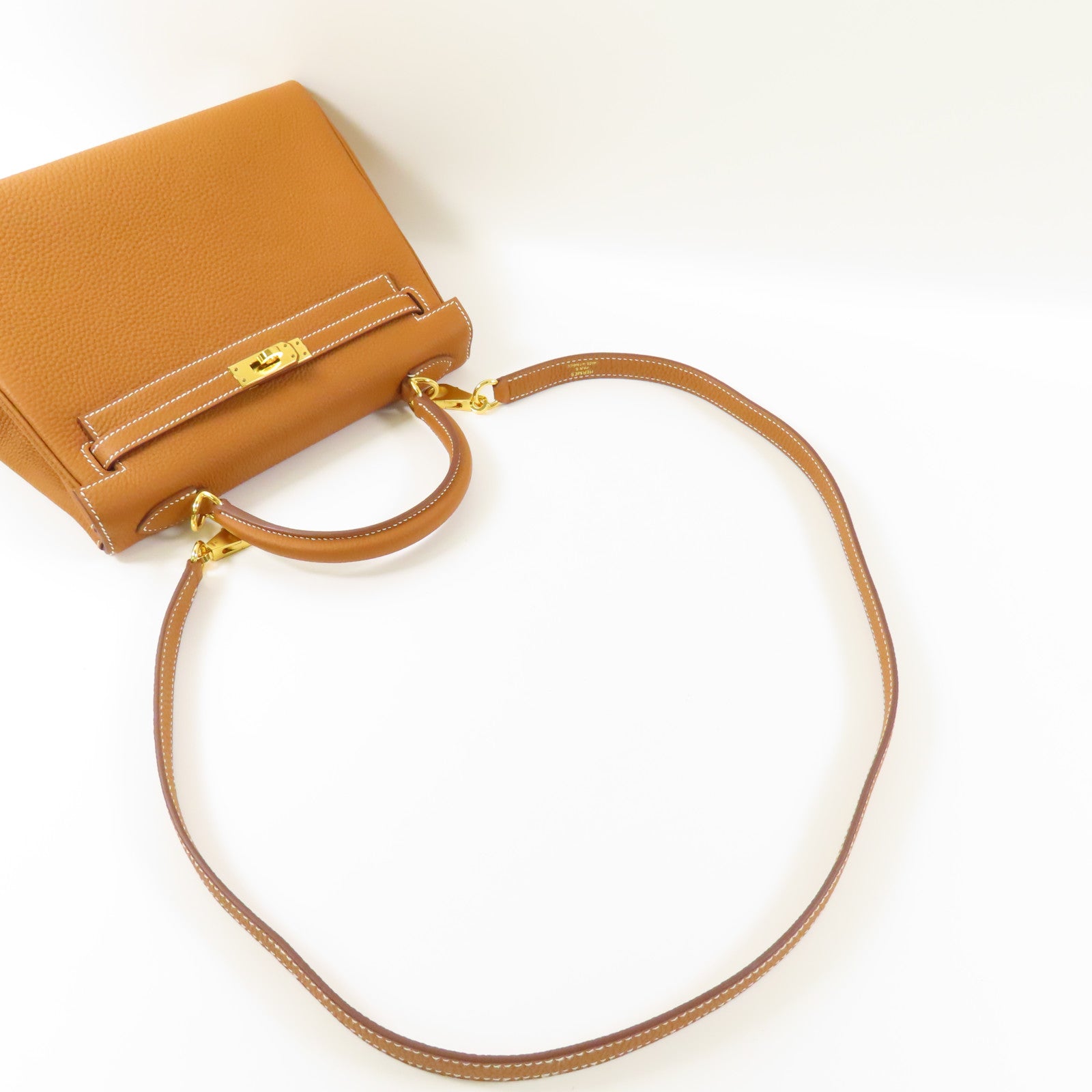 HERMES 【激減優惠】Togo皮革Kelly 25金扣手挽肩背兩用袋Gold