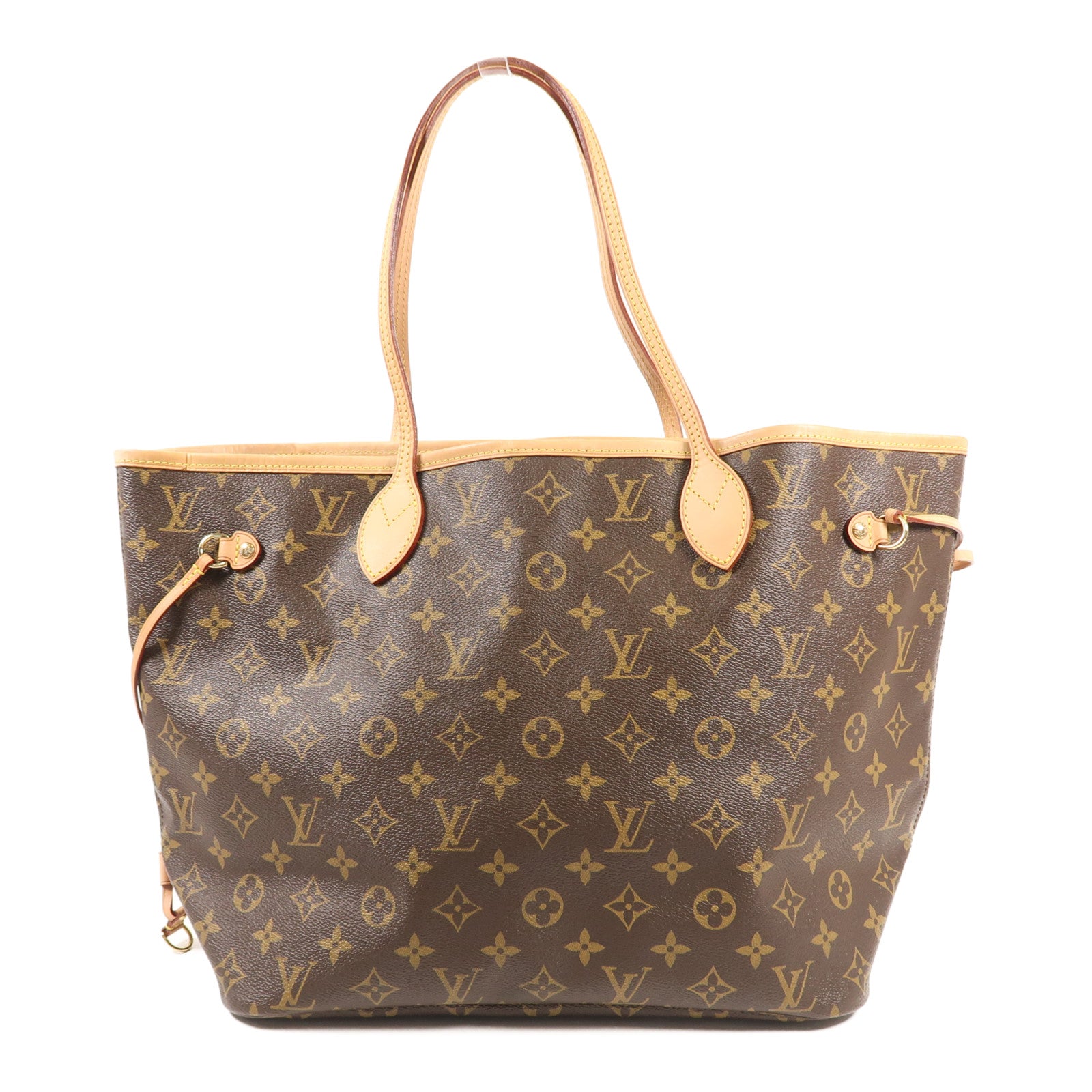 LOUIS VUITTON Monogram Neverfull MM金扣手挽袋