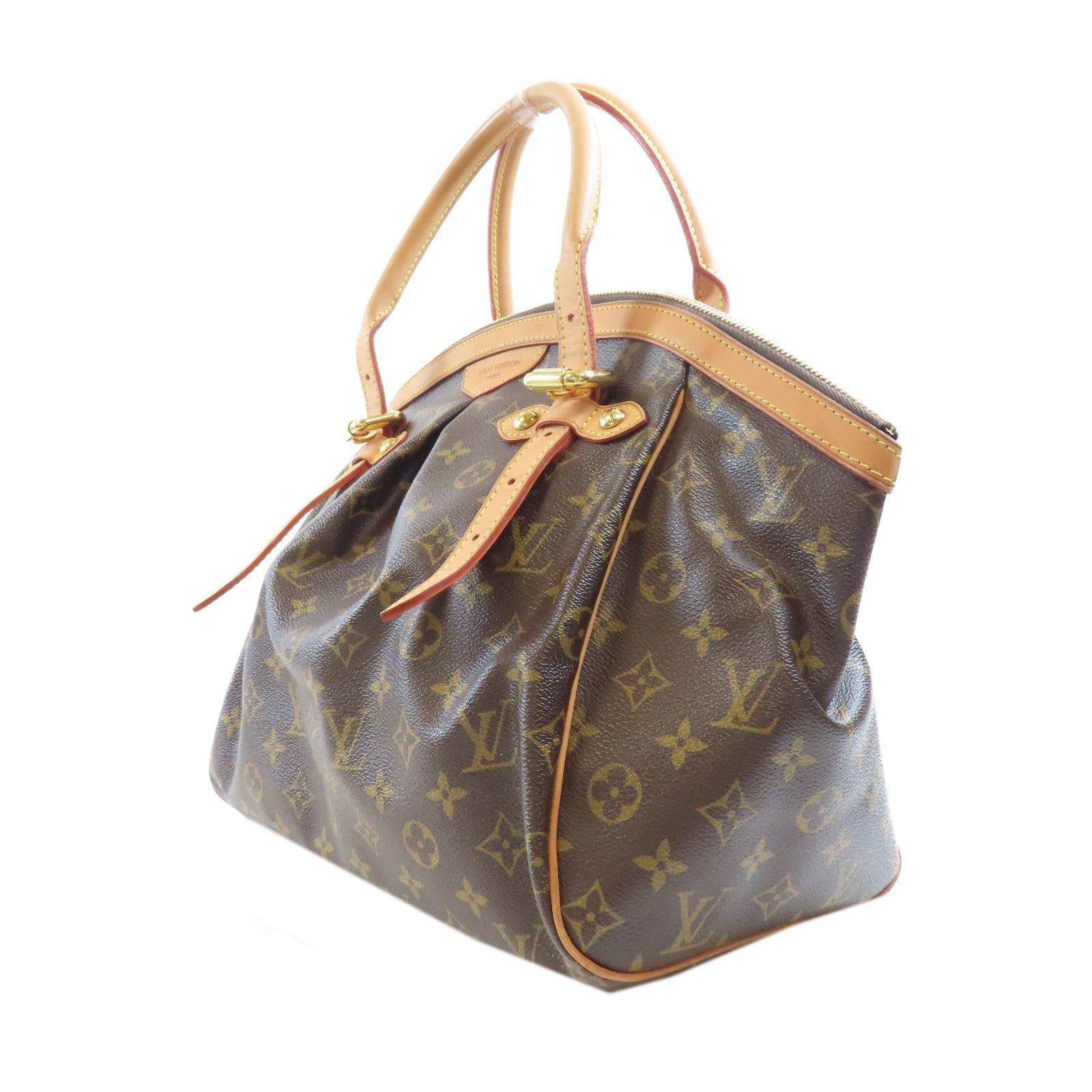 LOUIS VUITTON Monogram Tivoli GM金扣肩背袋棕色