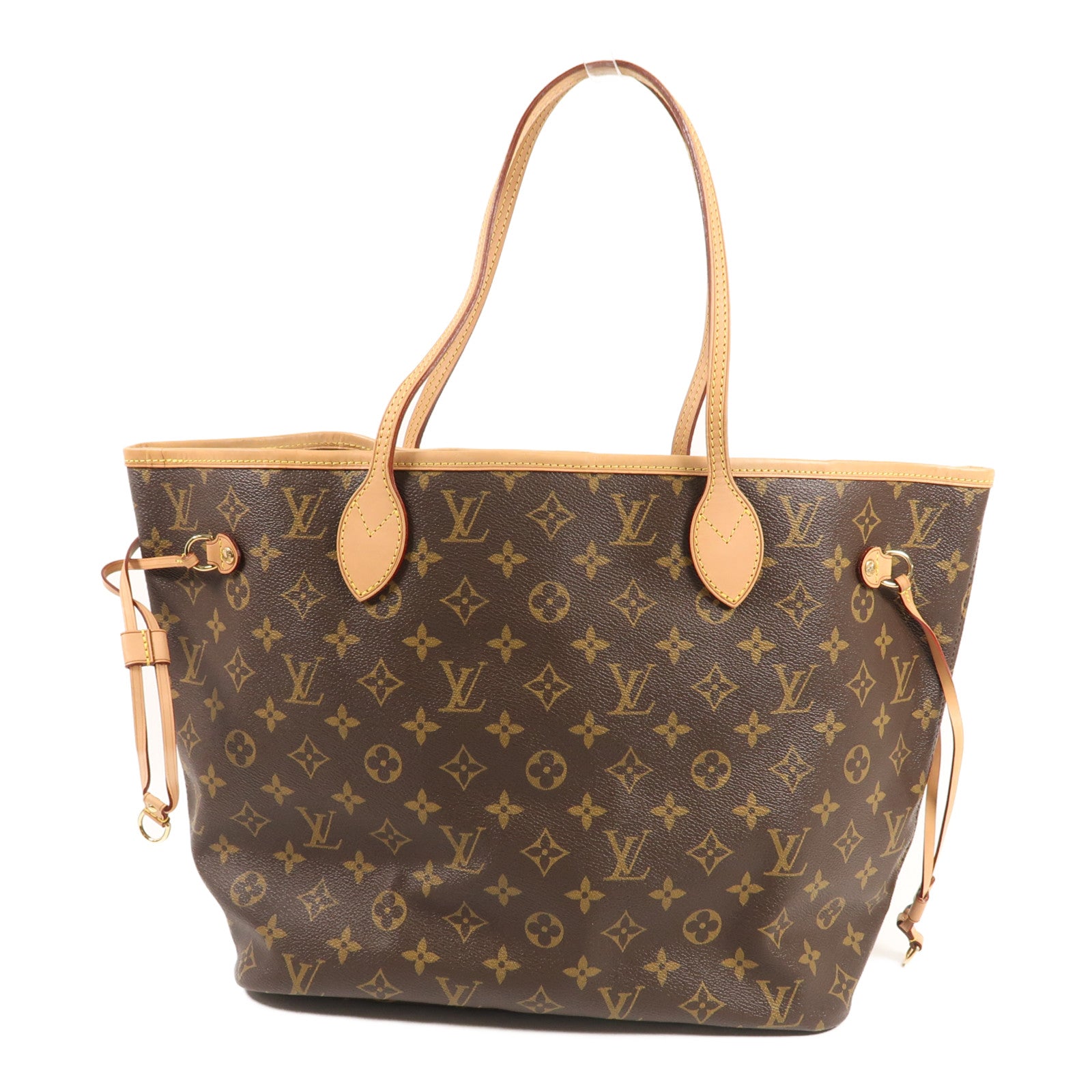 LOUIS VUITTON Monogram Neverfull MM金扣手挽袋