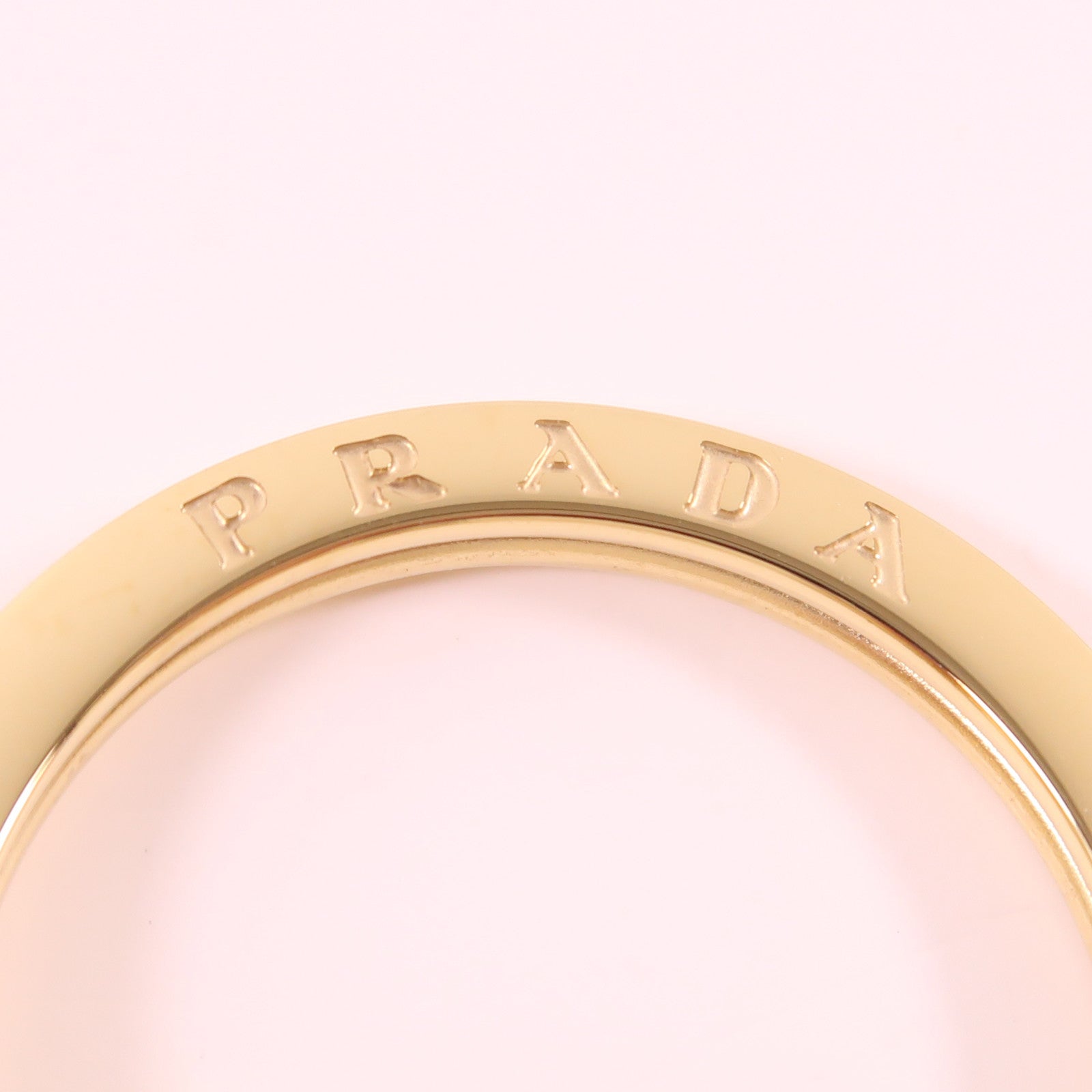 PRADA 【激減優惠】皮革/金屬Triangle Logo Keychain鎖匙扣