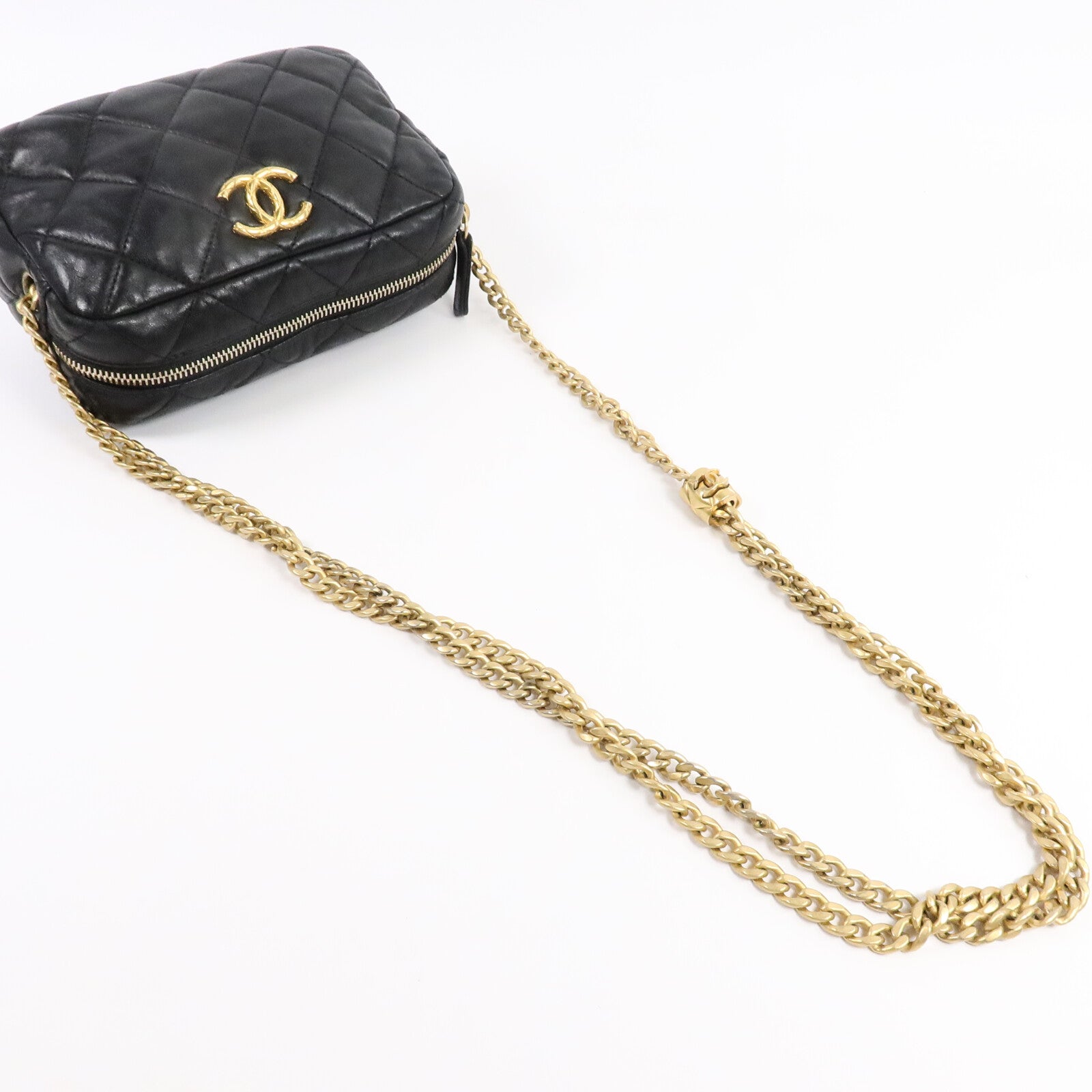 CHANEL 牛皮皮革Carmea Bag Gold Ball鏈帶肩背袋