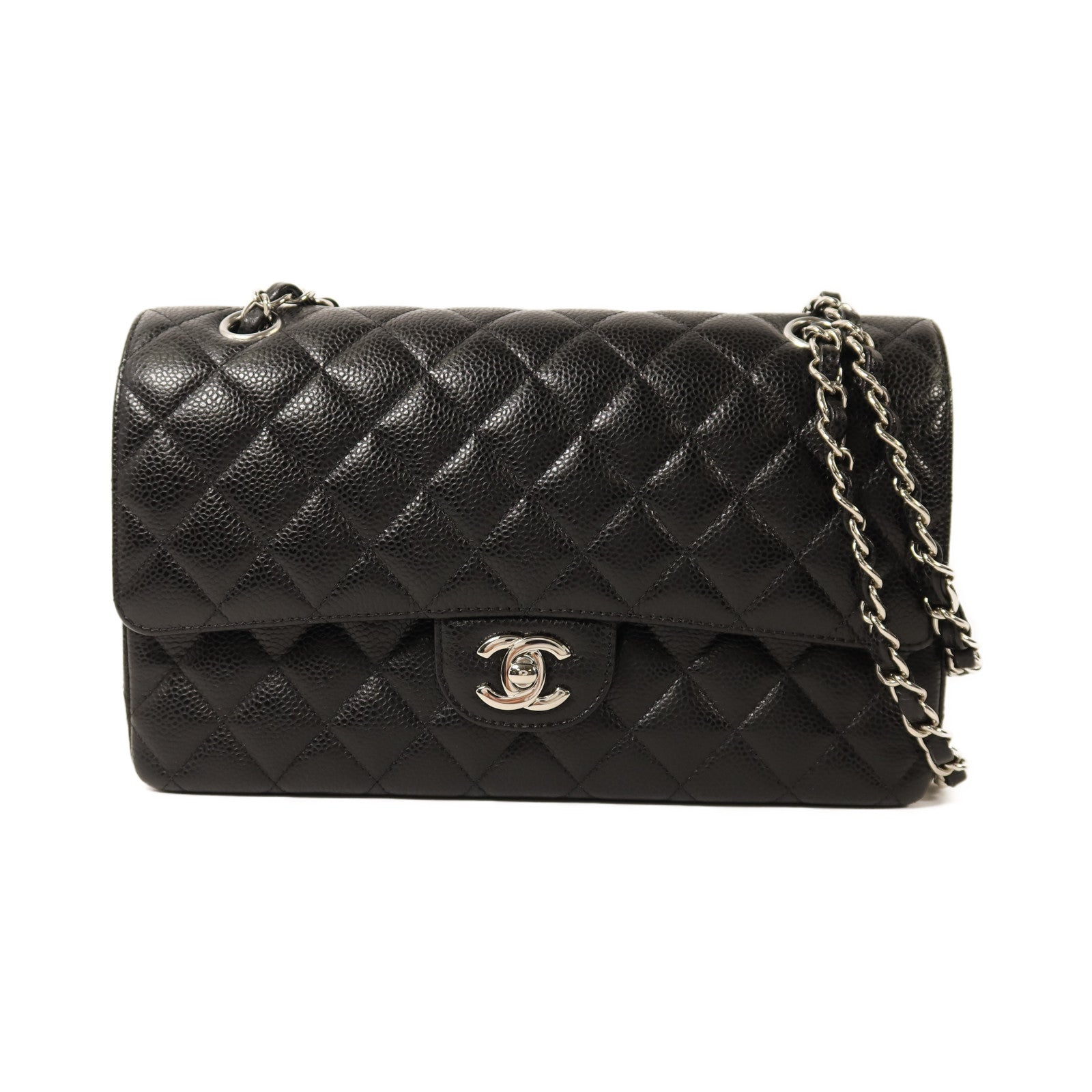 CHANEL 牛皮皮革Classic 25銀扣鏈帶肩背袋