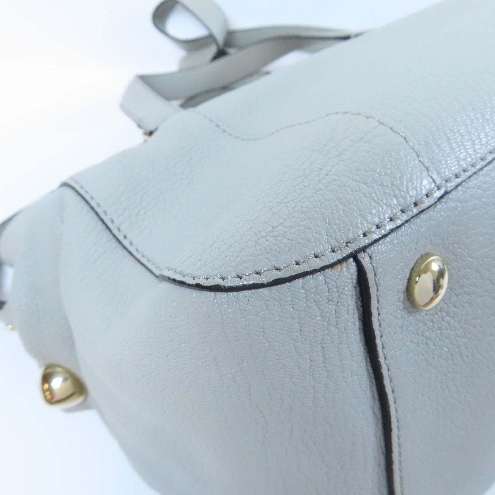 Chloe 【激減優惠】牛皮皮革2 Way Shoulder Bag金扣手挽肩背兩用袋灰色