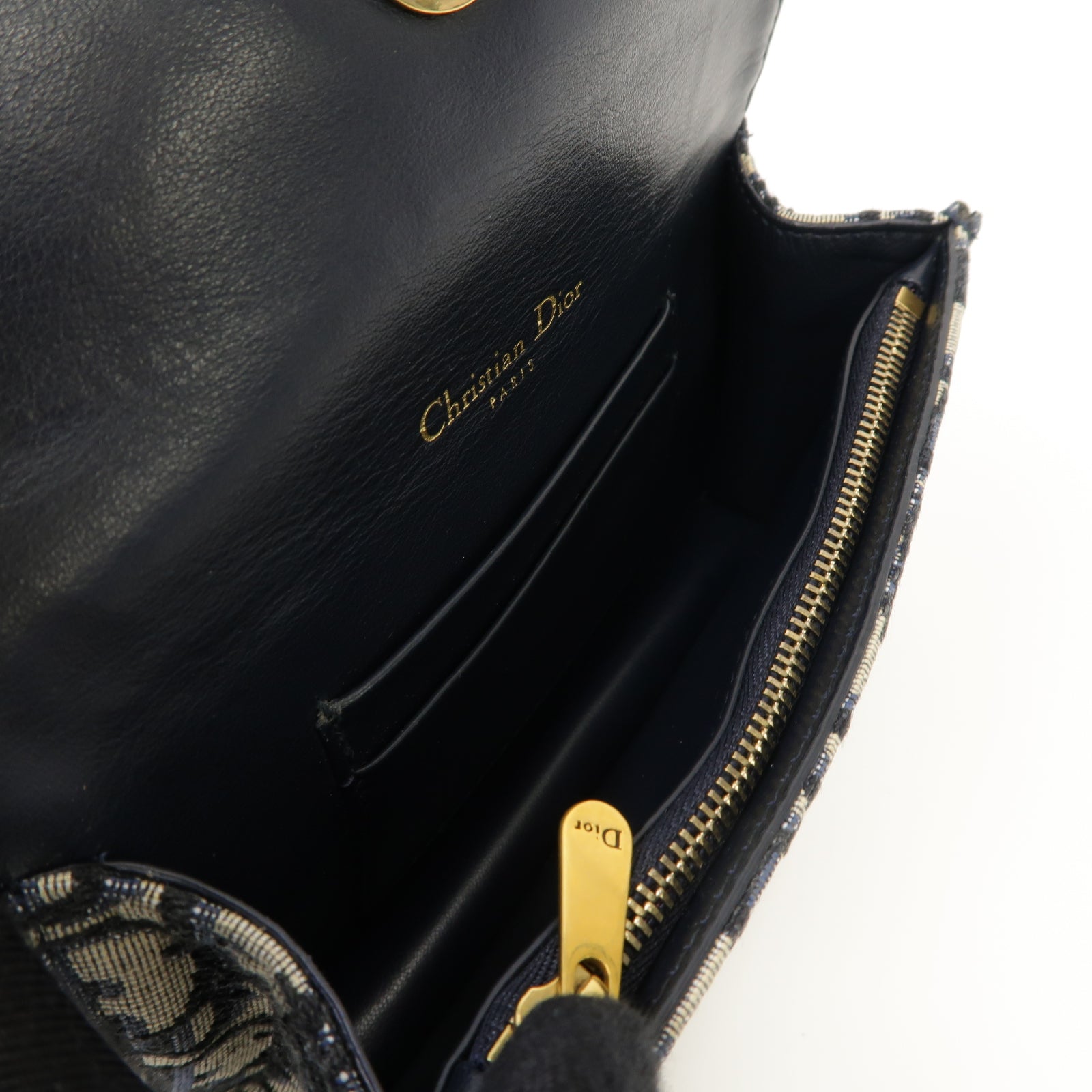 Dior 帆布Oblique Saddle Belt Bag金扣腰包藍色