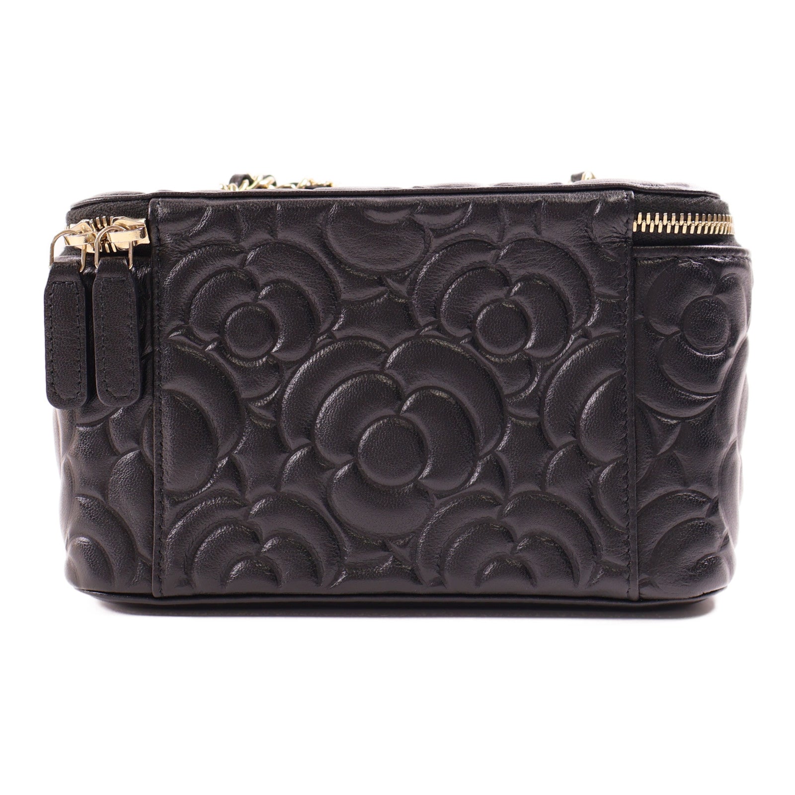 CHANEL CC GHW Vanity CaseChain Shoulder Bag Calfskin Leather Black