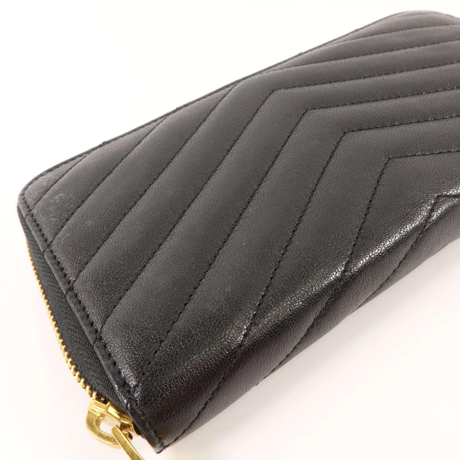 YVES SAINT LAURENT 牛皮皮革Cassandre Matelasse Long Wallet金扣長錢包